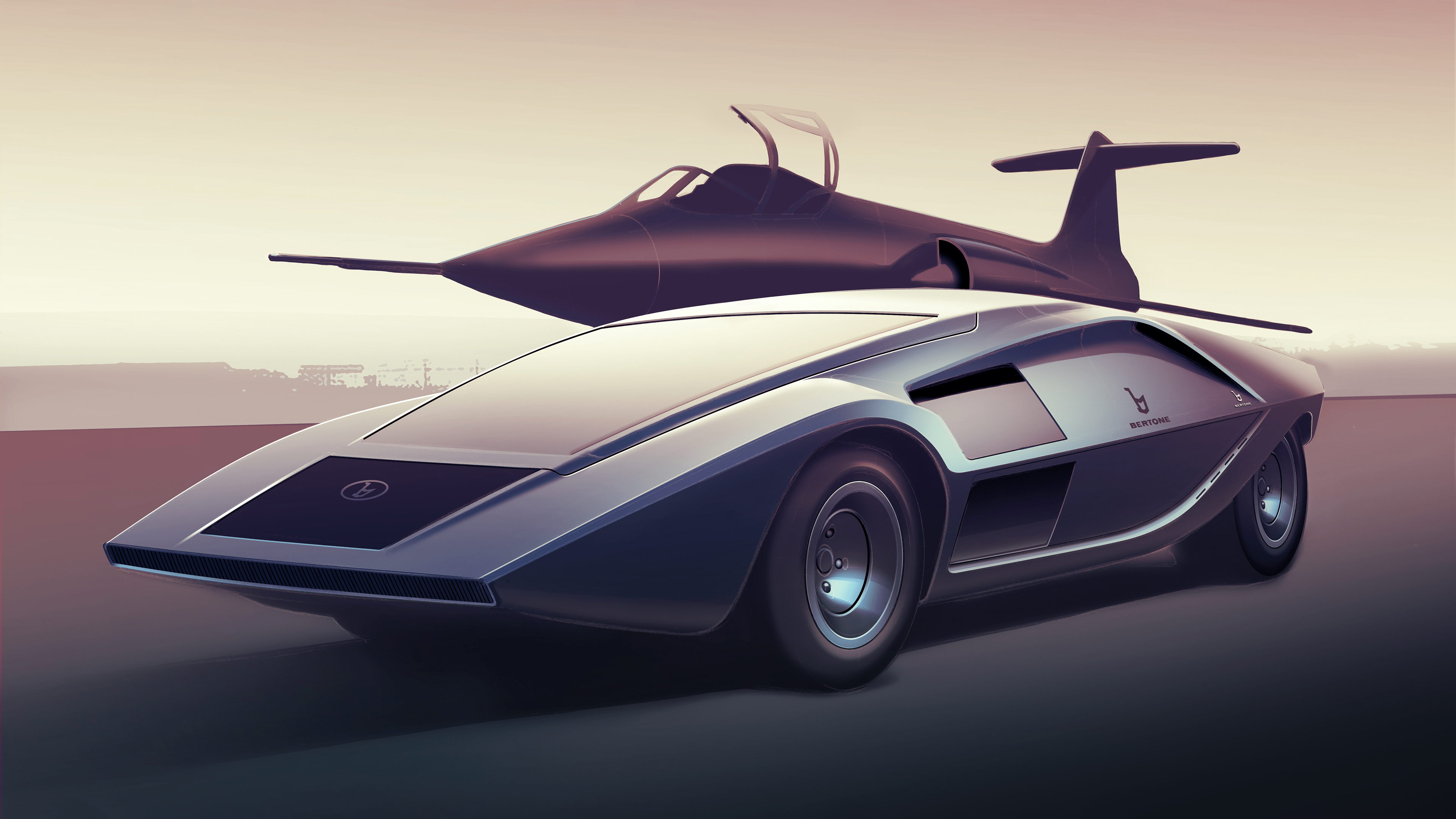 3840x2160 Lancia Stratos Zero And F 104 Starfighter Florian Weber