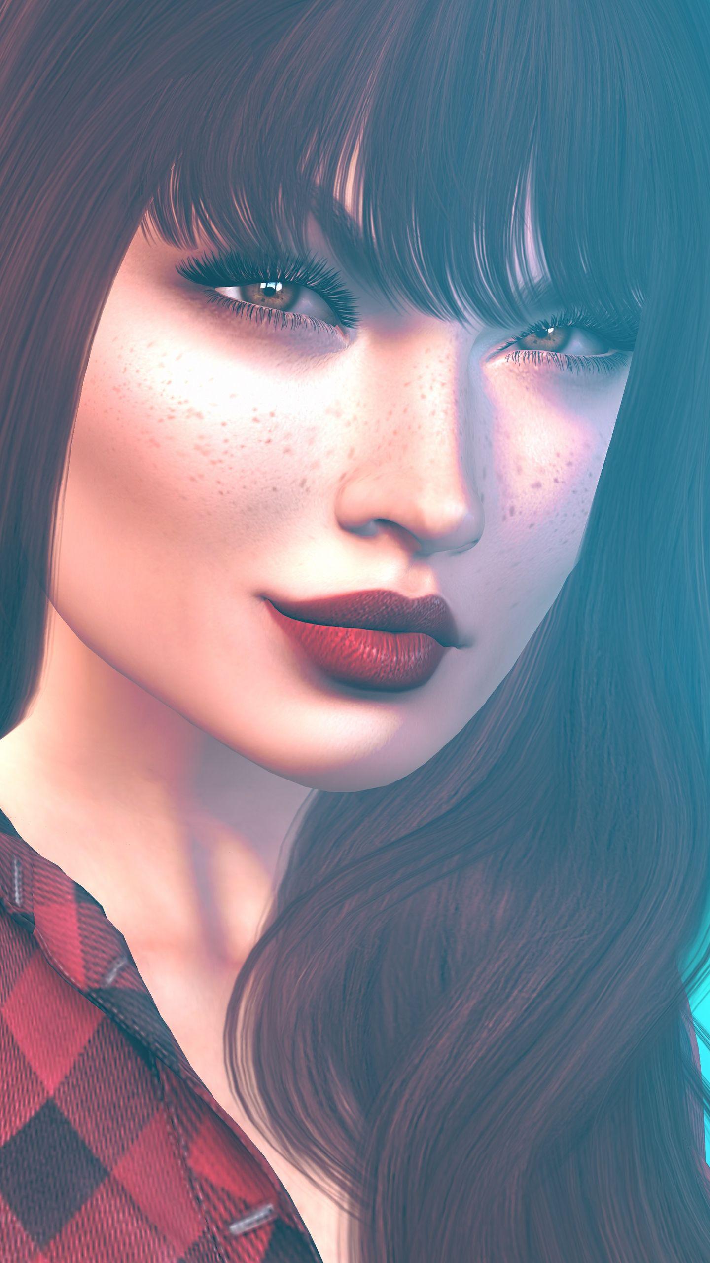 1440x2560 Download wallpaper 1440x2560 girl, face, art, freckles