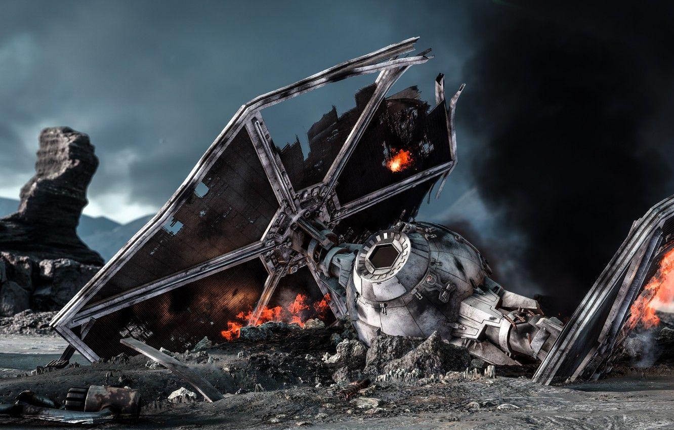 1332x850 Wallpaper Game, Destroyed, Electronic Arts, DICE, TIE Fighter