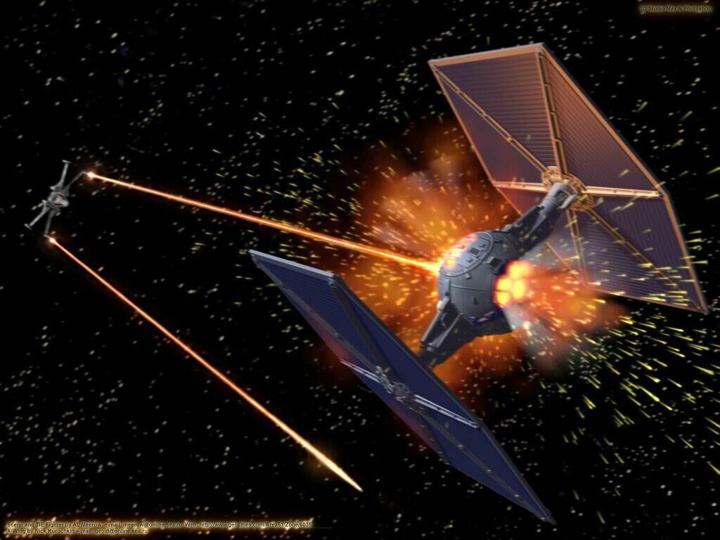 1024x768 Paint Tie Fighters On Wall. Wallpaper: X Wing Vs Tie Fighter
