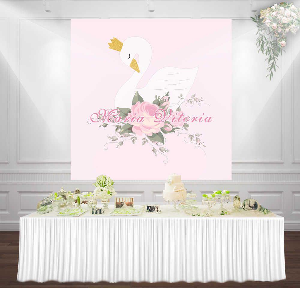 1000x960 white swan background baby birthday baby shower backdrops