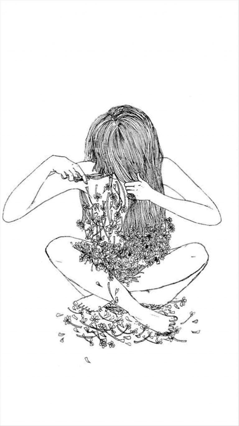 768x1366 Wallpaper Girl With Wings Drawing Tumblr Cute Emo Aesthetic