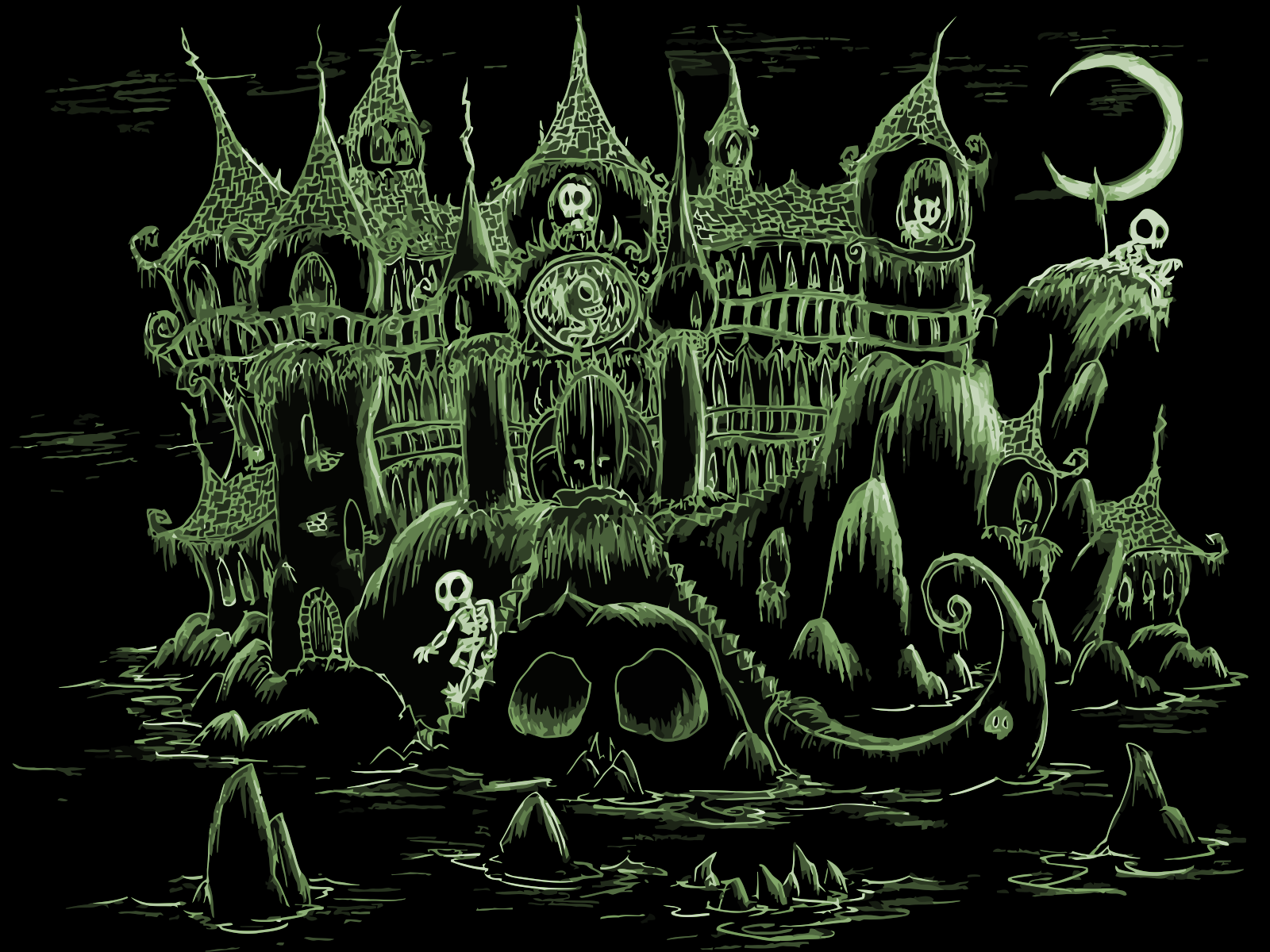 1600x1200 Dark castle Wallpaper and Background Imagex1200