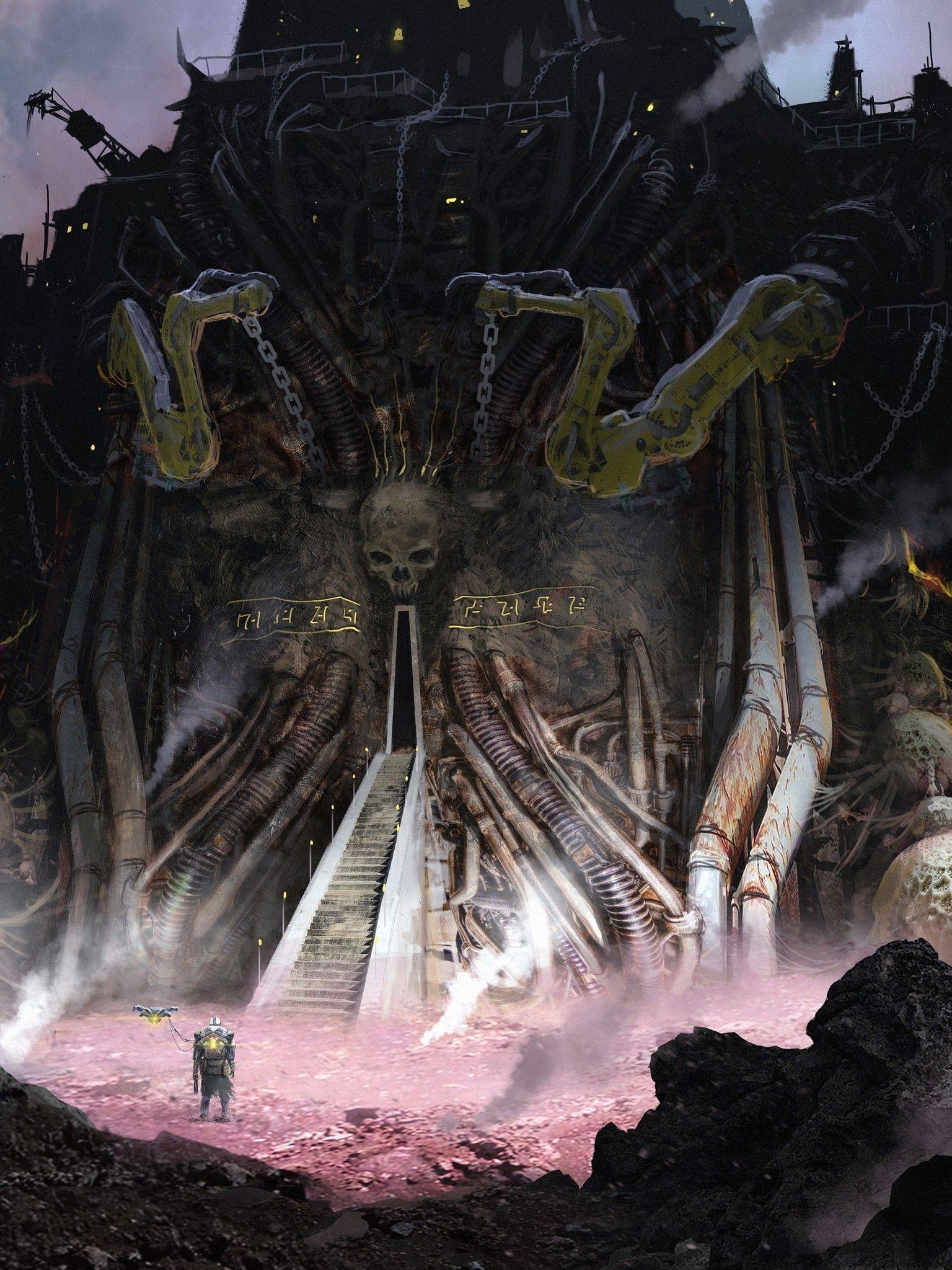 1536x2048 Download 1536x2048 Fantasy Castle, Lava, Scary Wallpaper