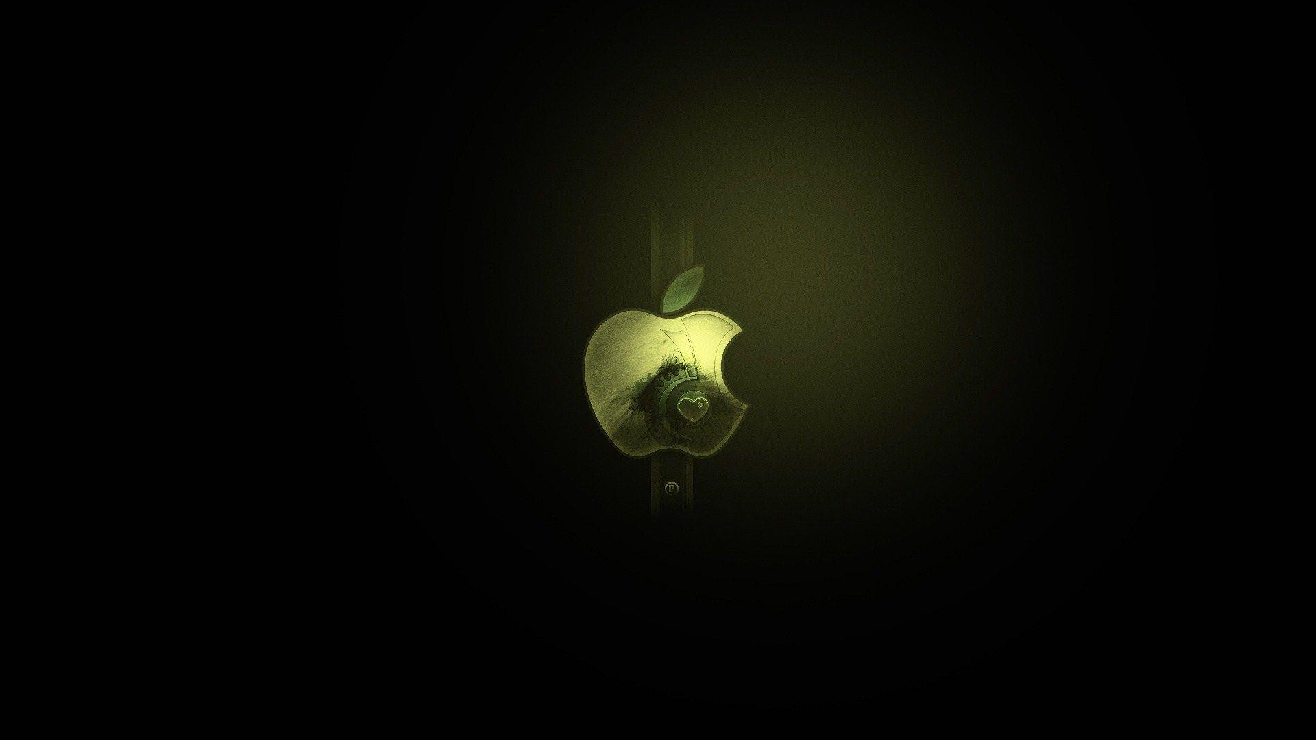 1920x1080 Apple Logo Black Green Wallpaper [1920x1080]
