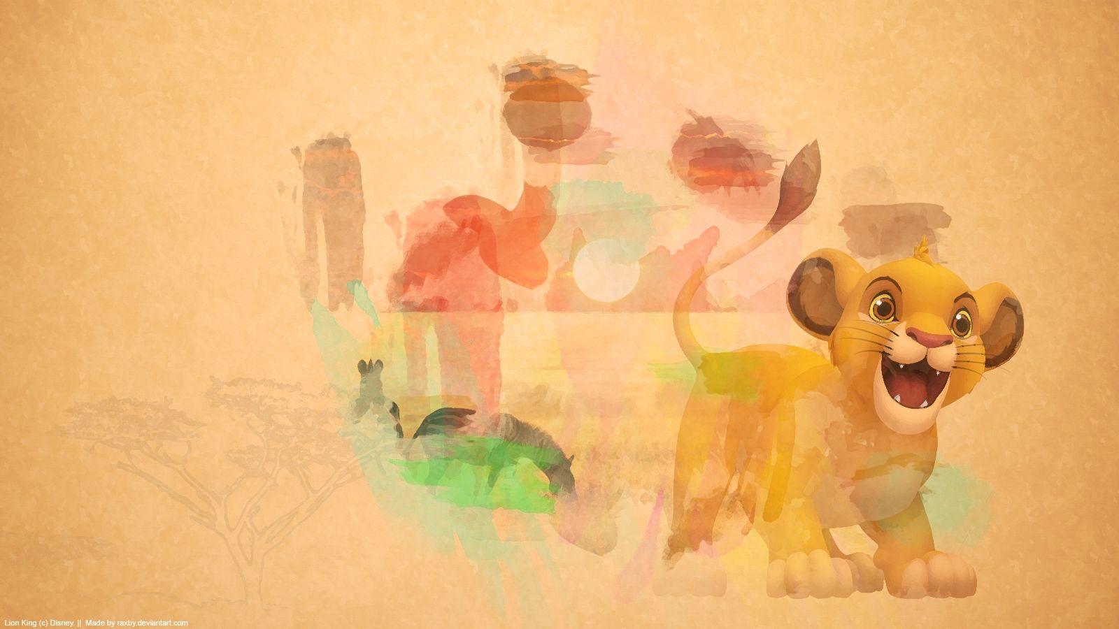 1600x900 Download Wallpaper, Download simba the lion king watercolor kingdom hearts ii Animals HD Wallpaper, Hi Res Animals Wallpaper, High Definition Wallpaper