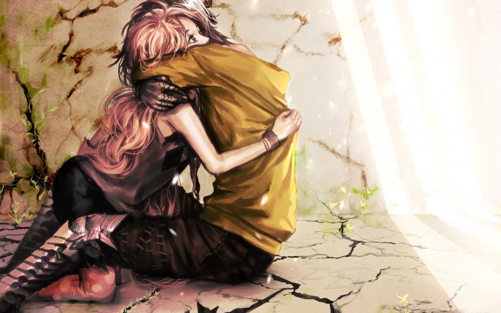 1600x1000 Anime Hug Wallpaper