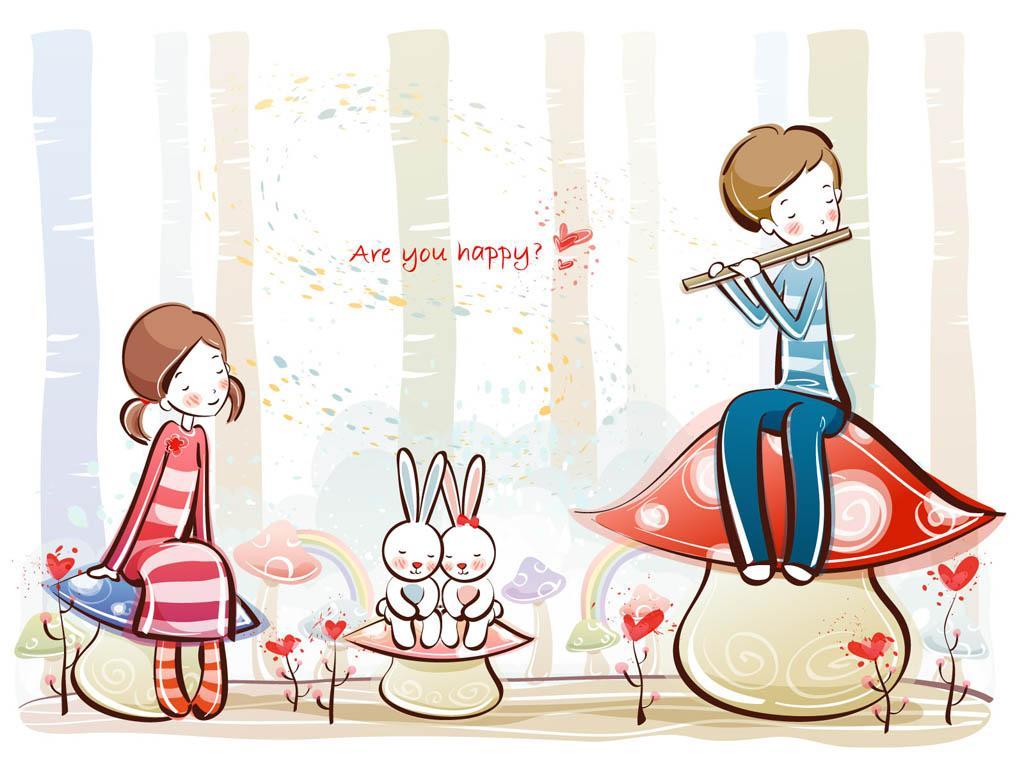 1024x768 Free Love Cartoon Couple Wallpaper, Download Free Clip Art