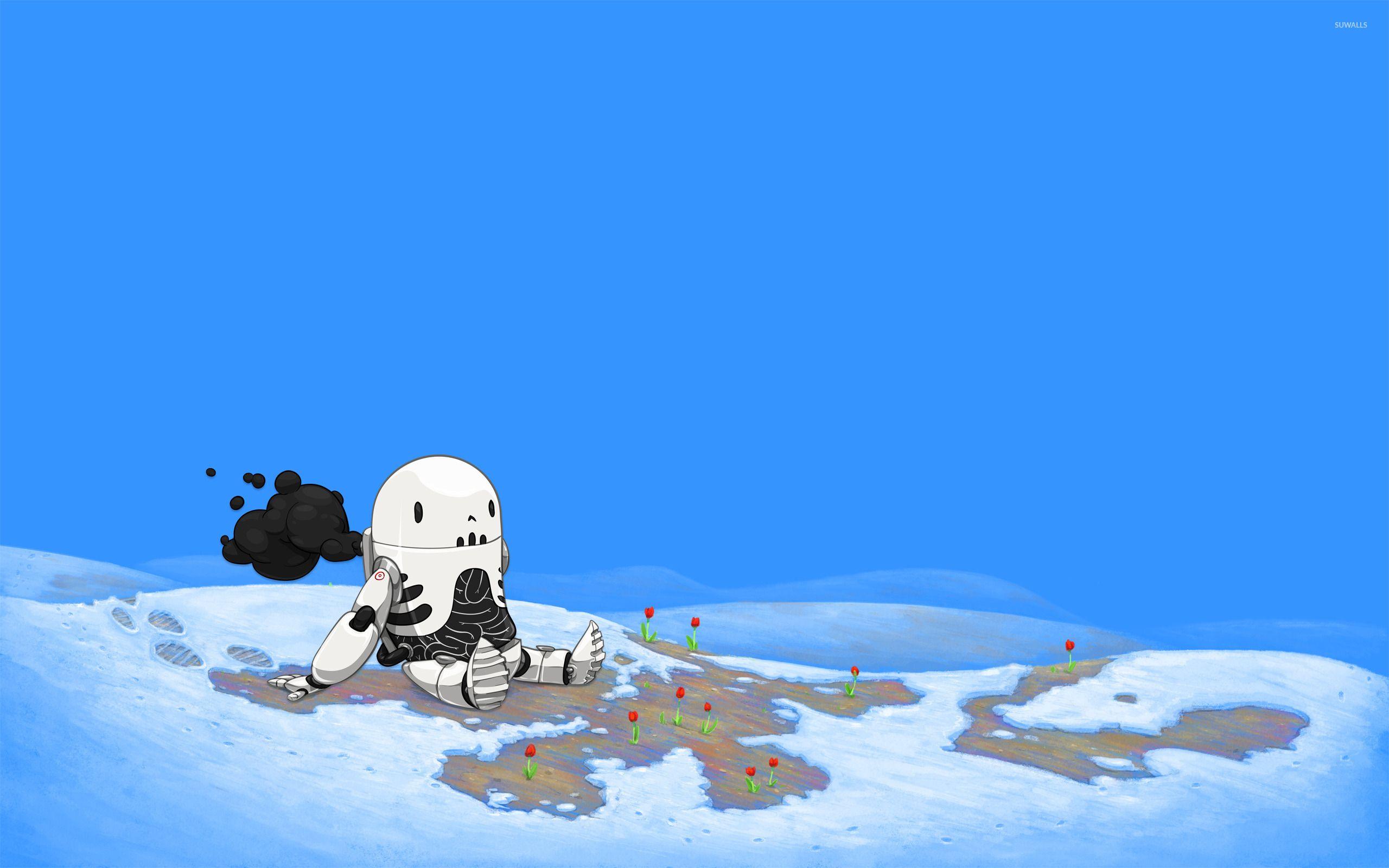 2560x1600 Robot in the snow wallpaper wallpaper