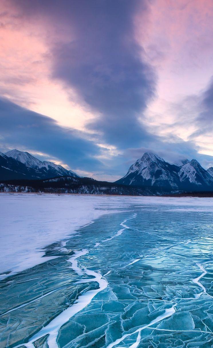 744x1216 Nature Frozen Icy Lake Landscape iPhone 4s Wallpaper Free