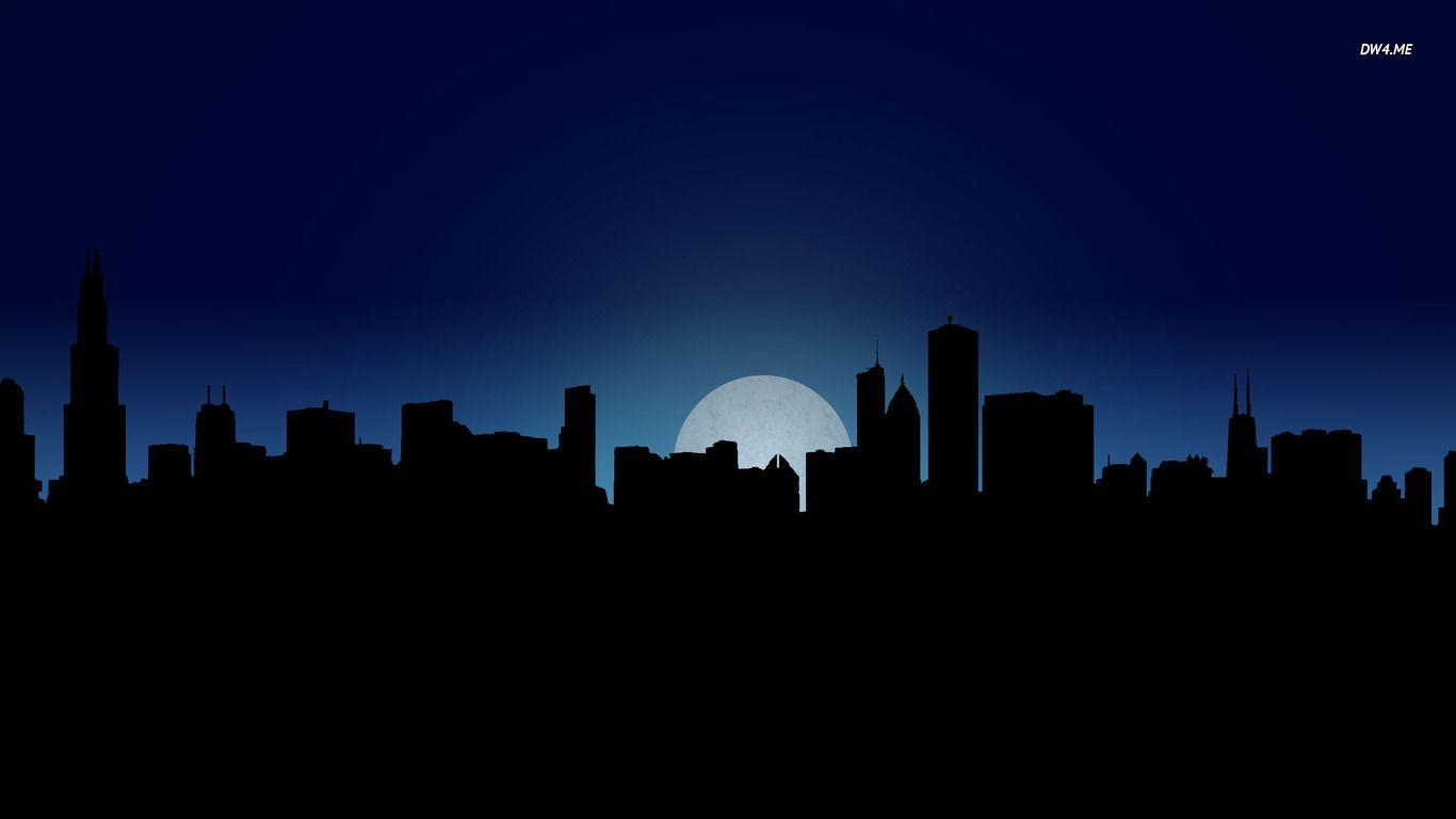 1366x768 Chicago skyline at night wallpaper wallpaper