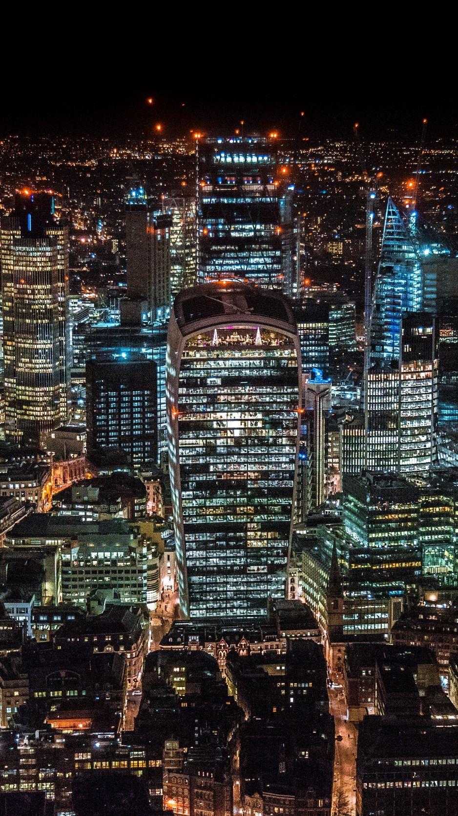 938x1668 Wallpaper London, United Kingdom, Skyscrapers, Top