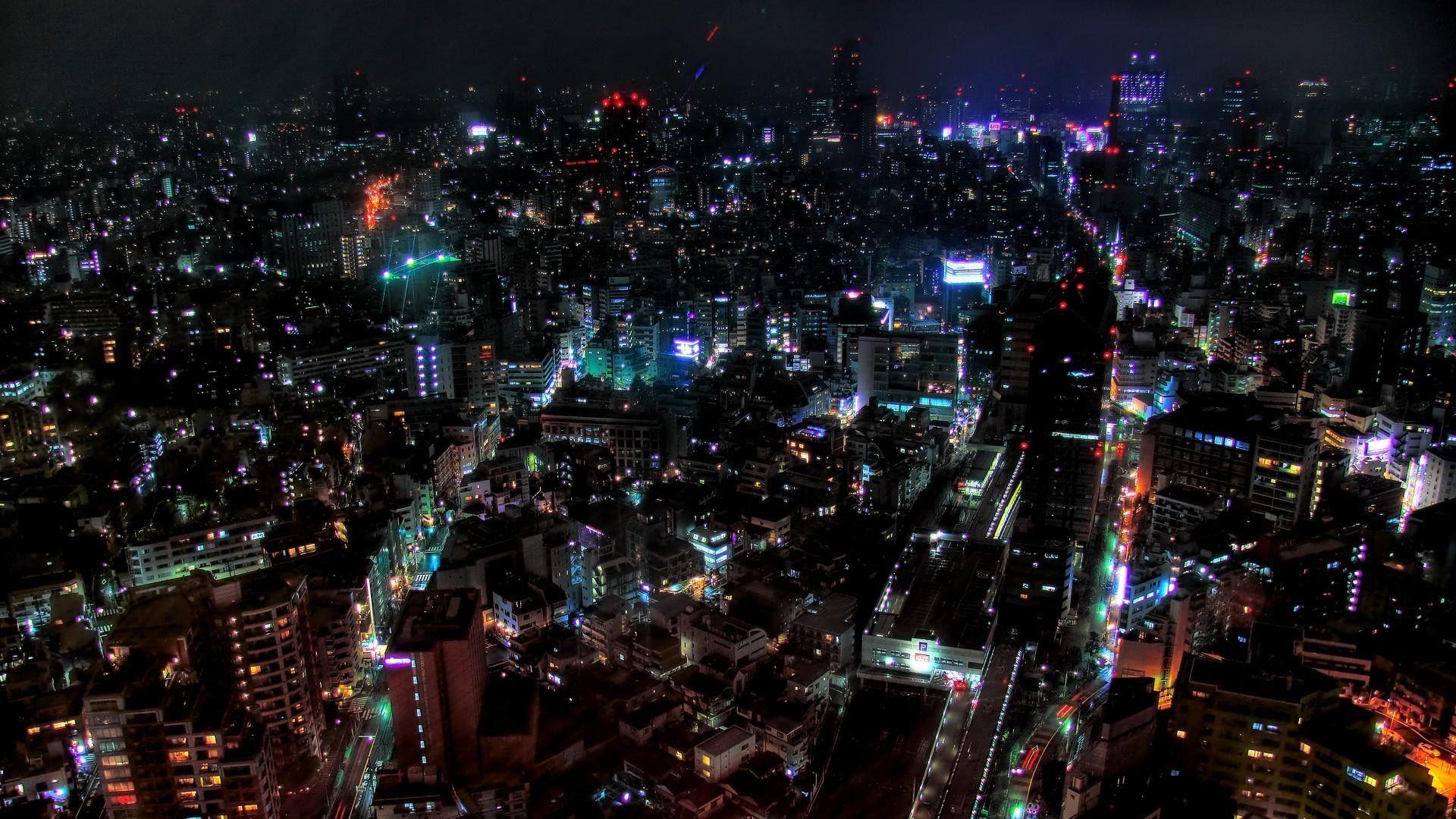 1920x1080 Night Time City Wallpaper