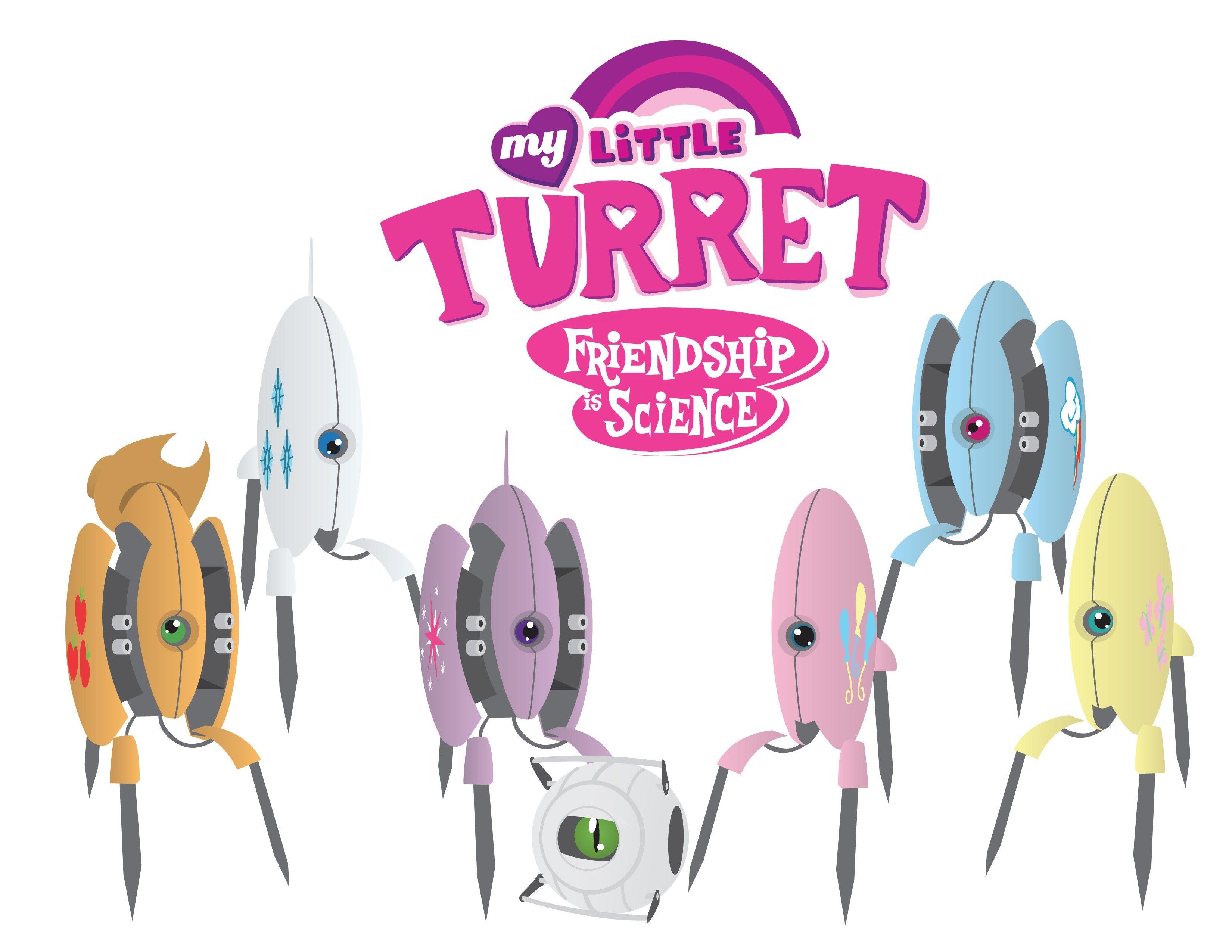 3300x2550 Portal, My Little Pony, Turret, crossovers wallpaper