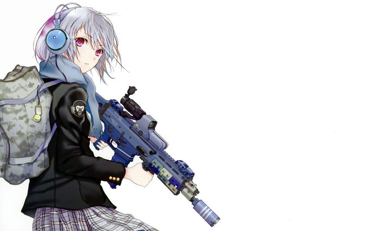 Hình nền 1222x763 Anime Girls With Guns.  1222x763
