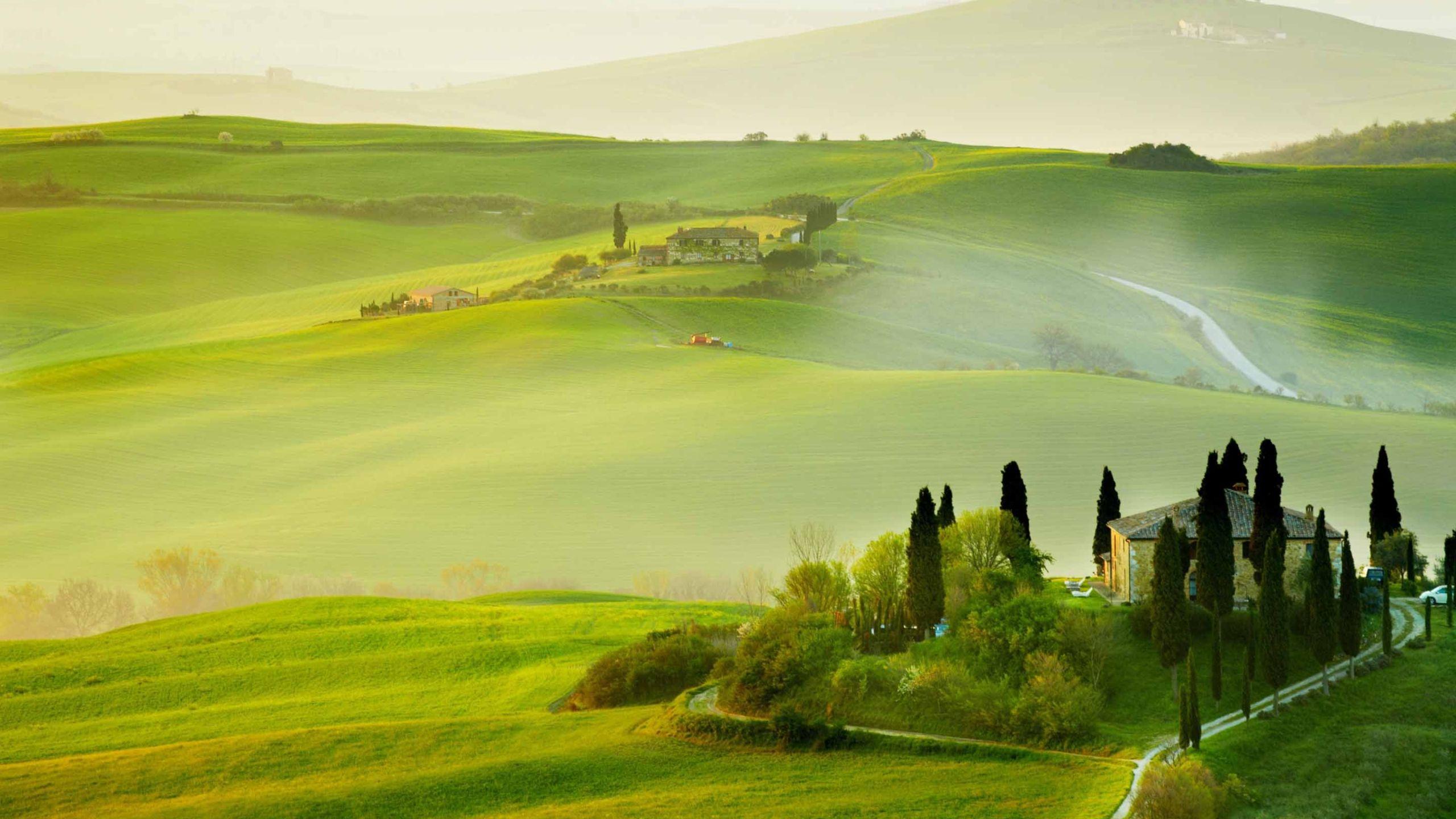 2560x1440 Tuscany Spring Landscape Mac Wallpaper Download