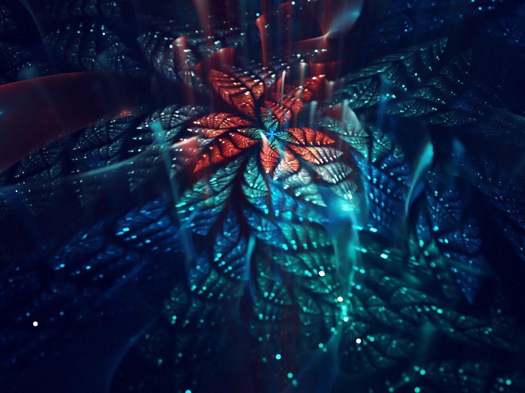 1024x768 Download wallpaper 1024x768 fractal, flower, shiny, fractal