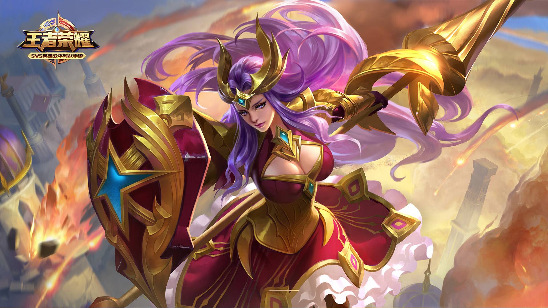 1920x1080 King Of Glory Video Game Characters Athena Warrior Image For