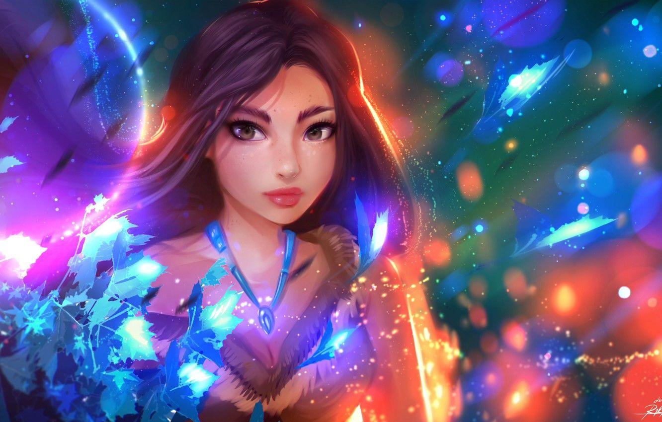 1332x850 Wallpaper girl, Pocahontas, by ryky image for desktop, section фильмы