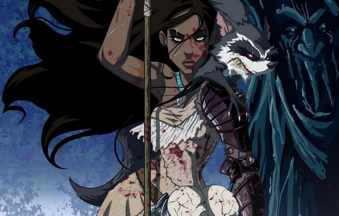 1332x850 Wallpaper look, blood, Pocahontas, evil, evil, Pocahontas