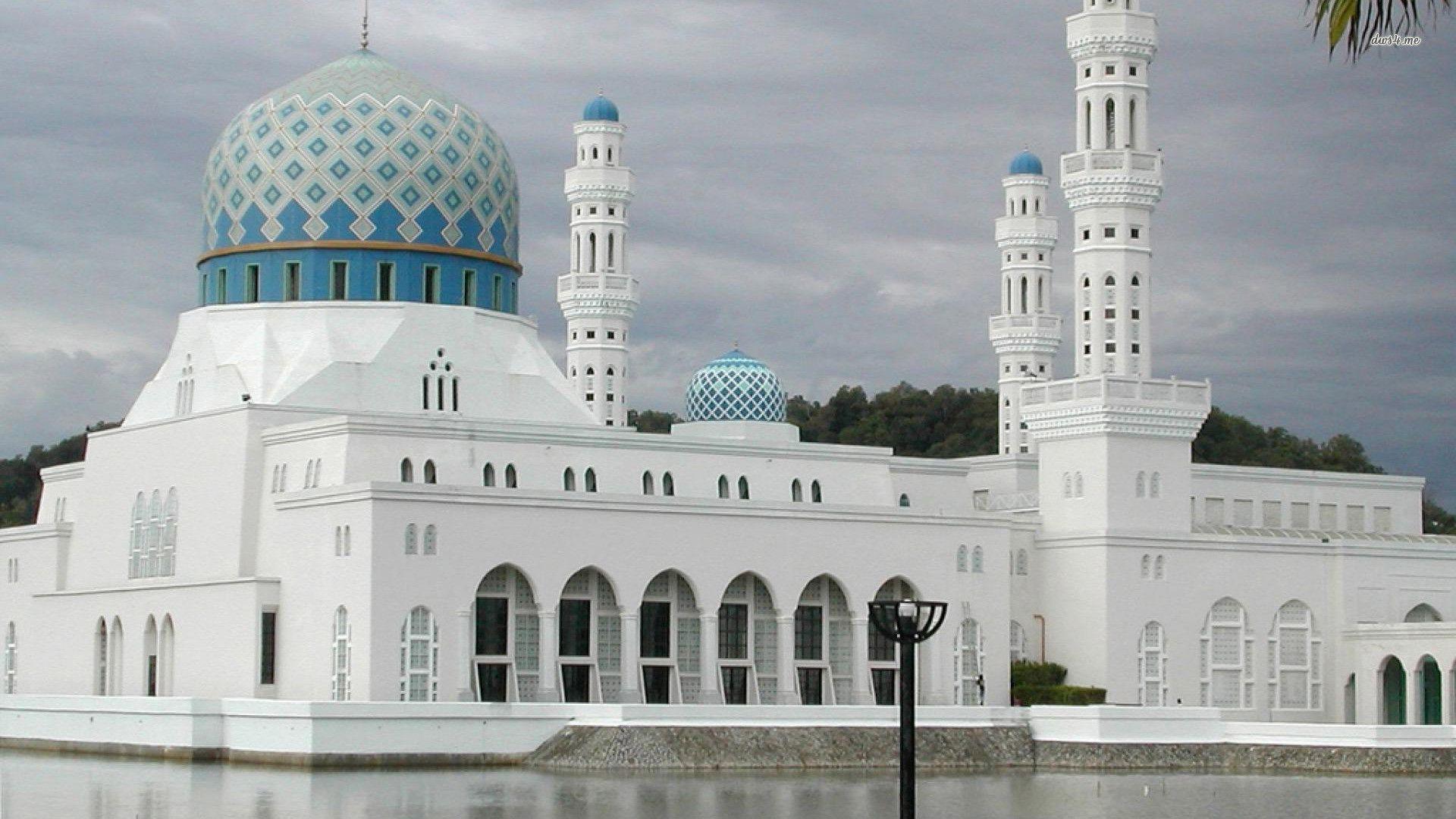 1920x1080 Mosque Islamic Wallpaper HD Kinabalu City Mosque
