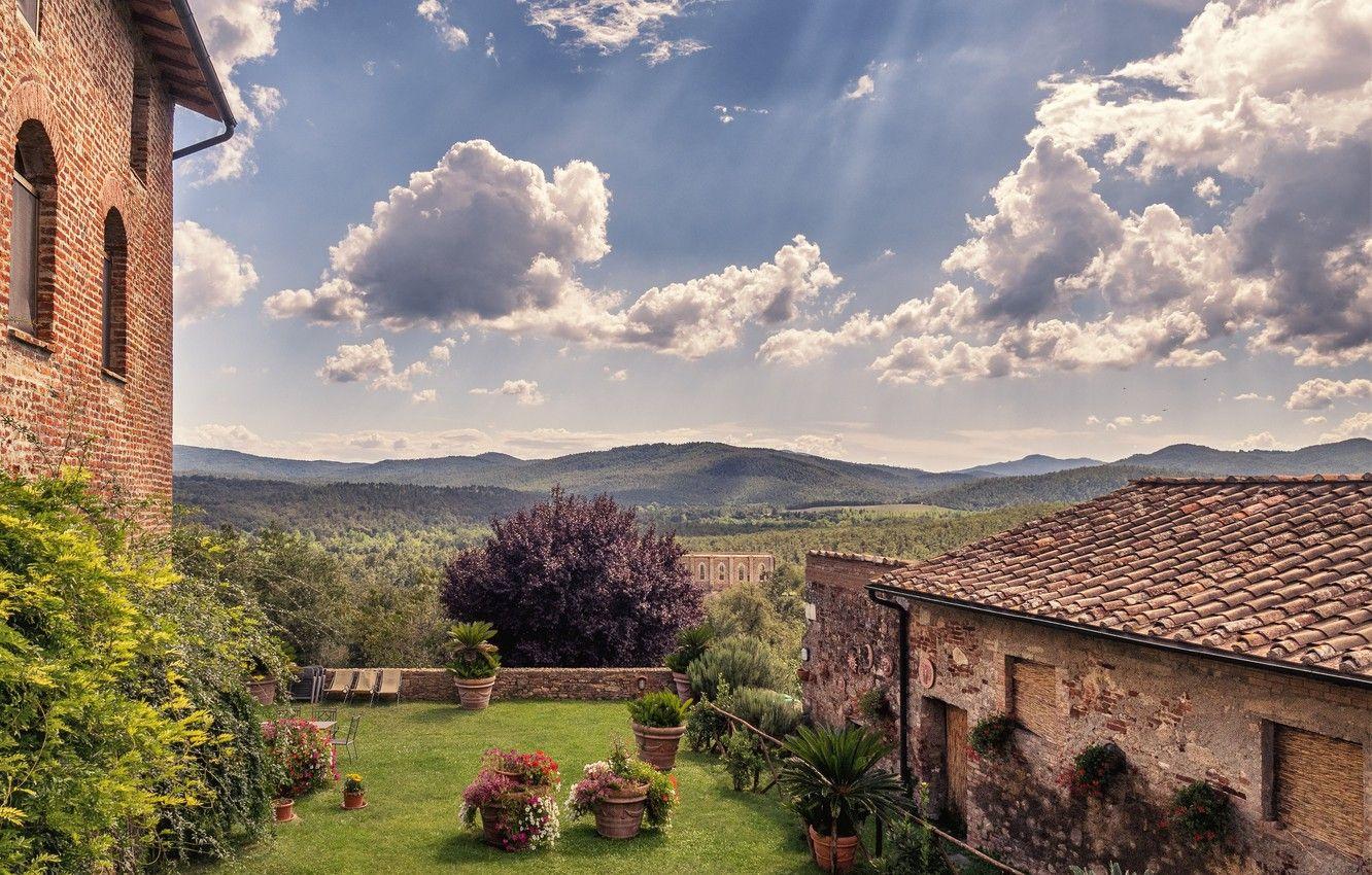 1332x850 Wallpaper Nature, Clouds, Panorama, Garden, Italy, Nature