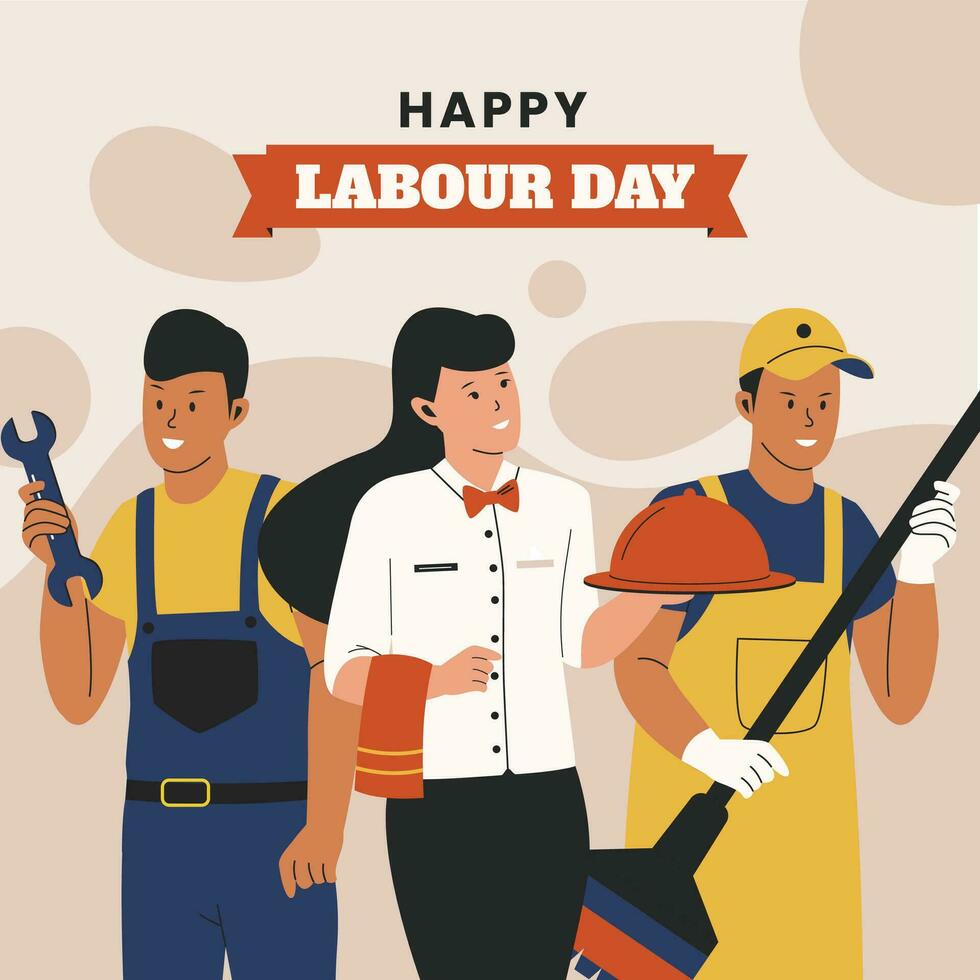 980x980 Happy labour day illustration background