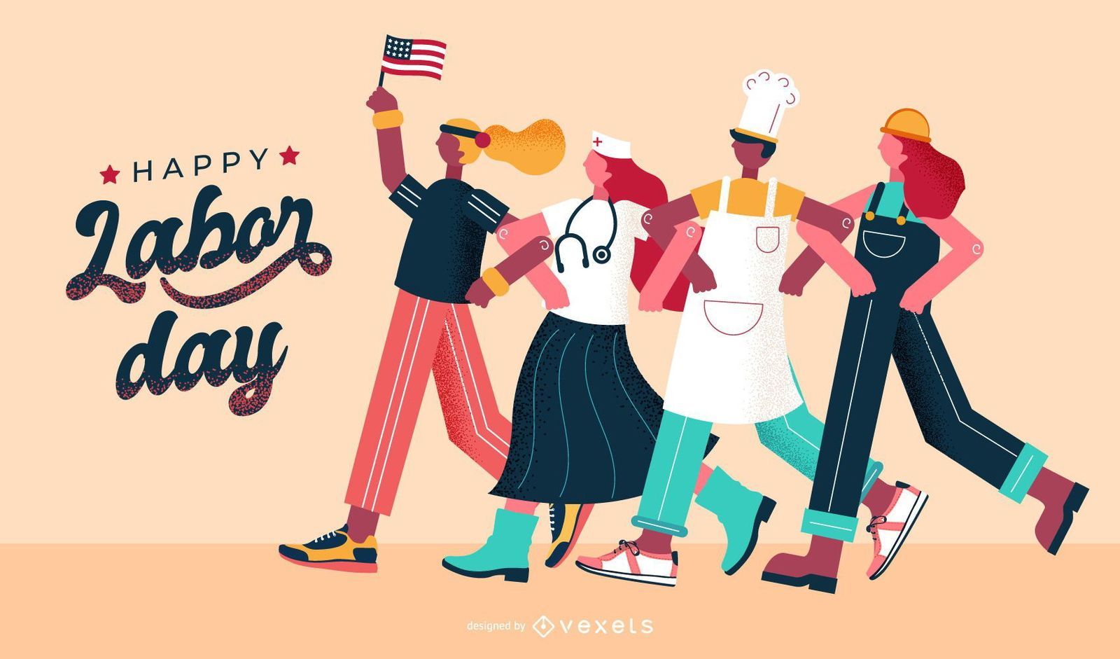 1600x941 Happy Labor Day Illustration Vector Download