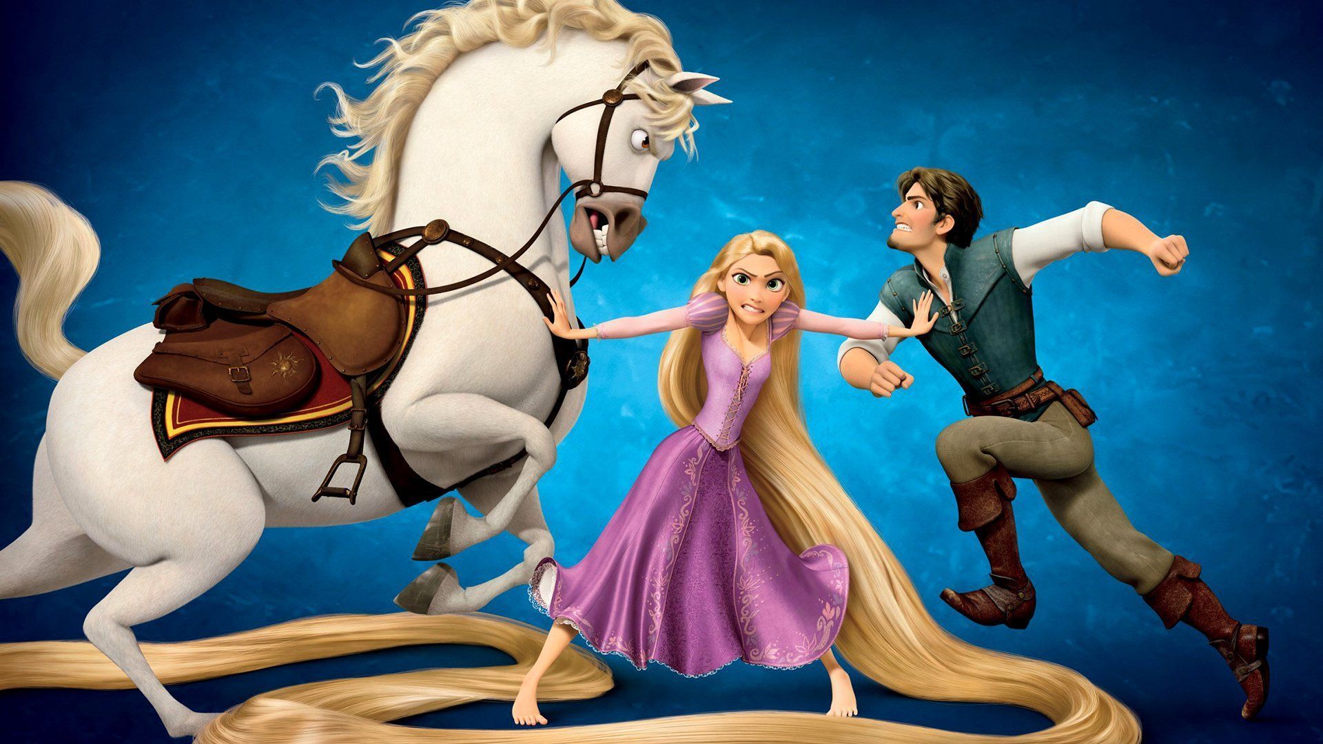 1920x1080 Download Rapunzel Flynn Rider Maximus (Tangled) Movie Tangled HD Wallpaper