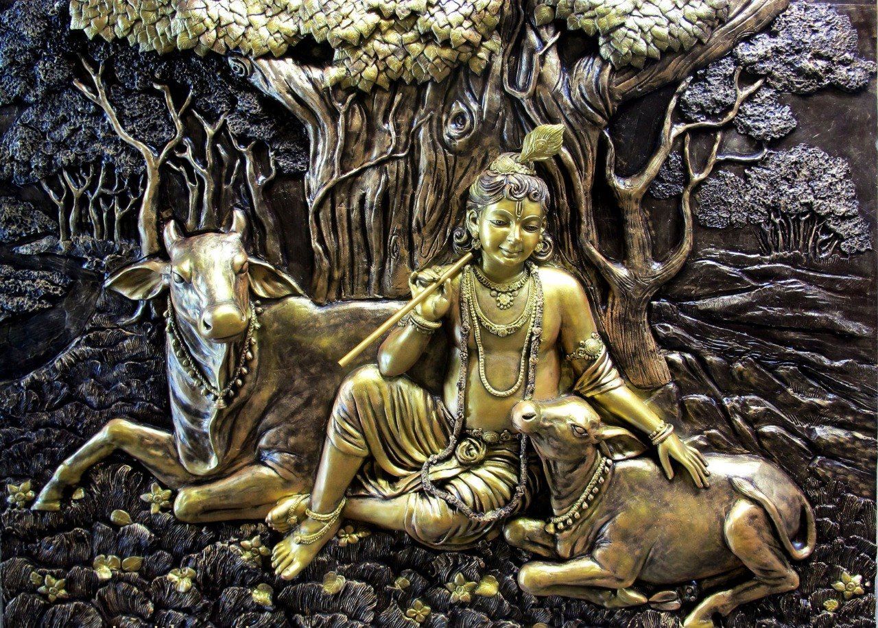 1280x916 Non Woven Fabric God Lord Krishna Wallpaper, 3D At ₹ 70 Square Feet In Hyderabad