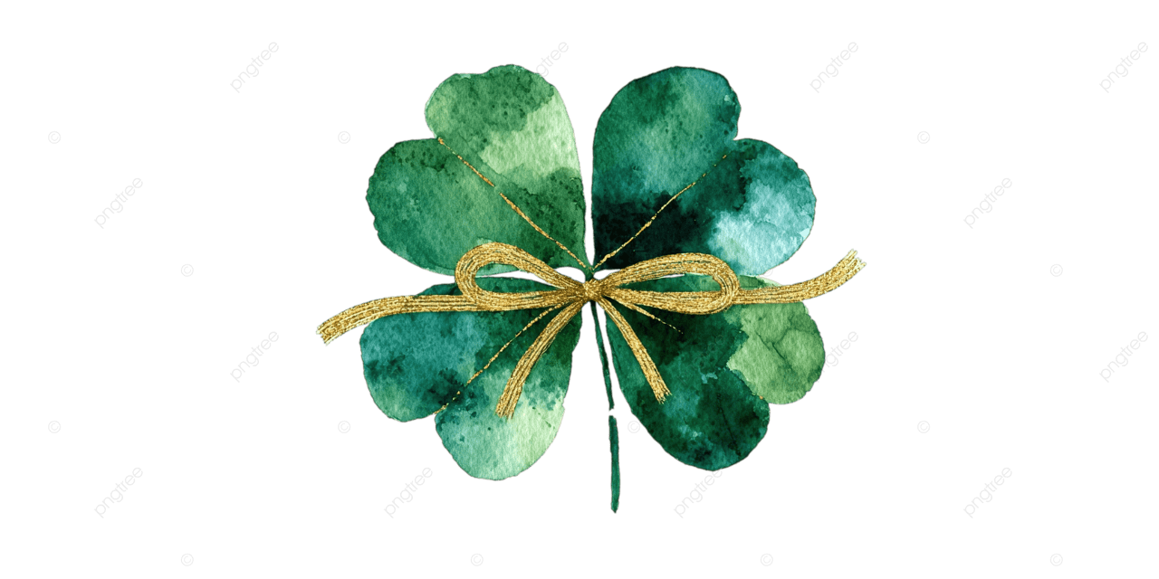 1280x640 Gift Voucher In Green And Gold With Lucky Clover In Vector And Watercolor, Celtic Shamrock, Clover Watercolor Sketch Four Leaf Clover, Emerald Green Teal Watercolor Flower PNG Transparent Image and Clipart for