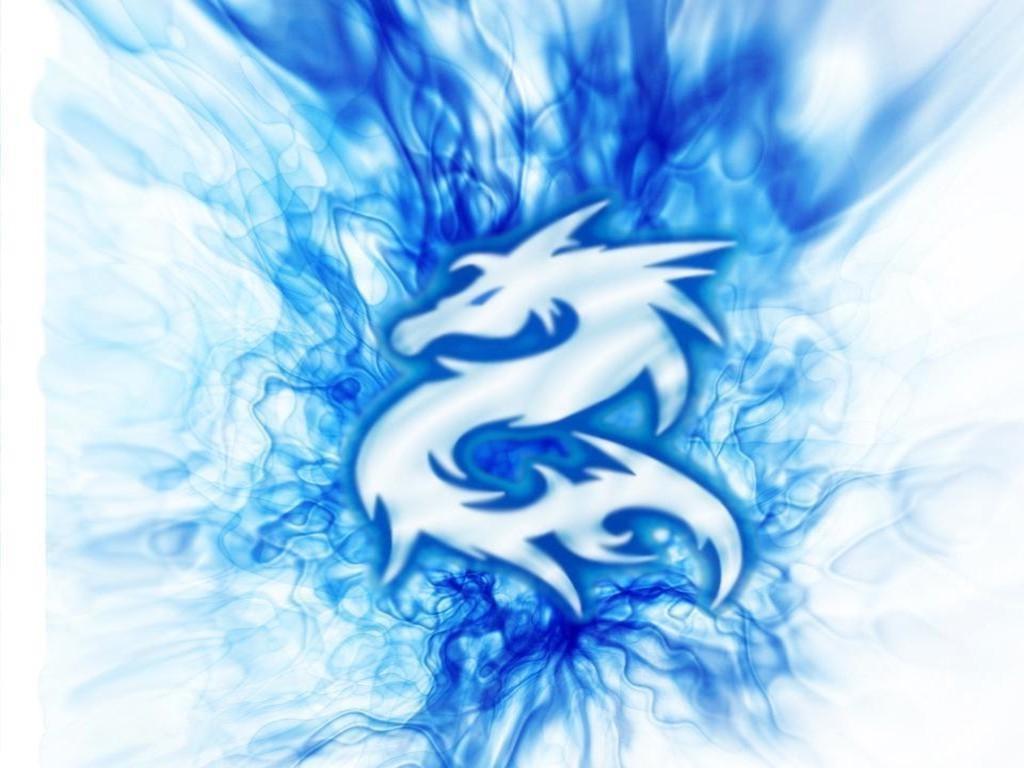 1024x768 Blue Flames Wallpaper