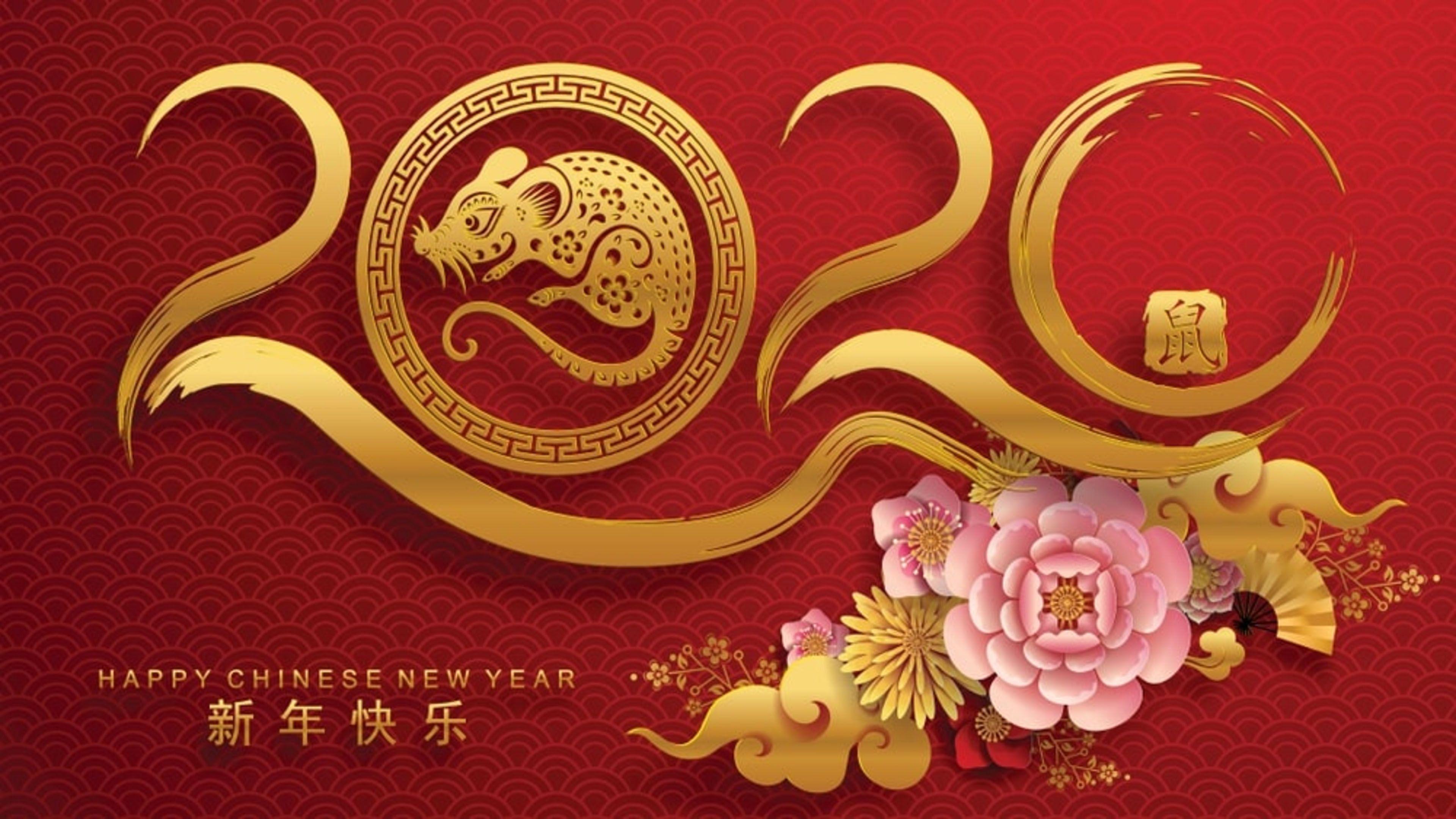 3840x2160 Happy New Year 2020 Zodiac Sign Year Of The Rat Chinese