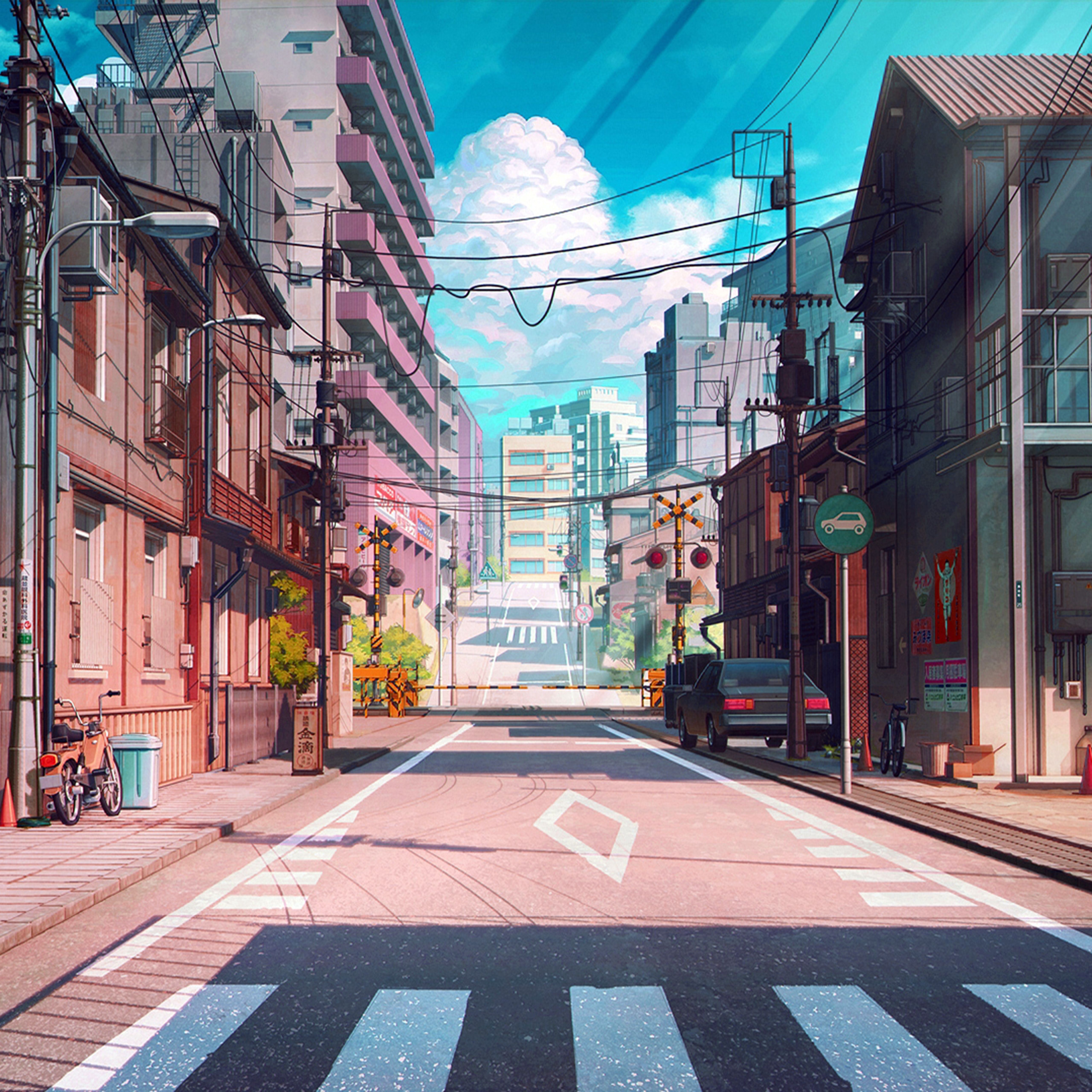 5120x5120 Android wallpaper. art anime japan street cute