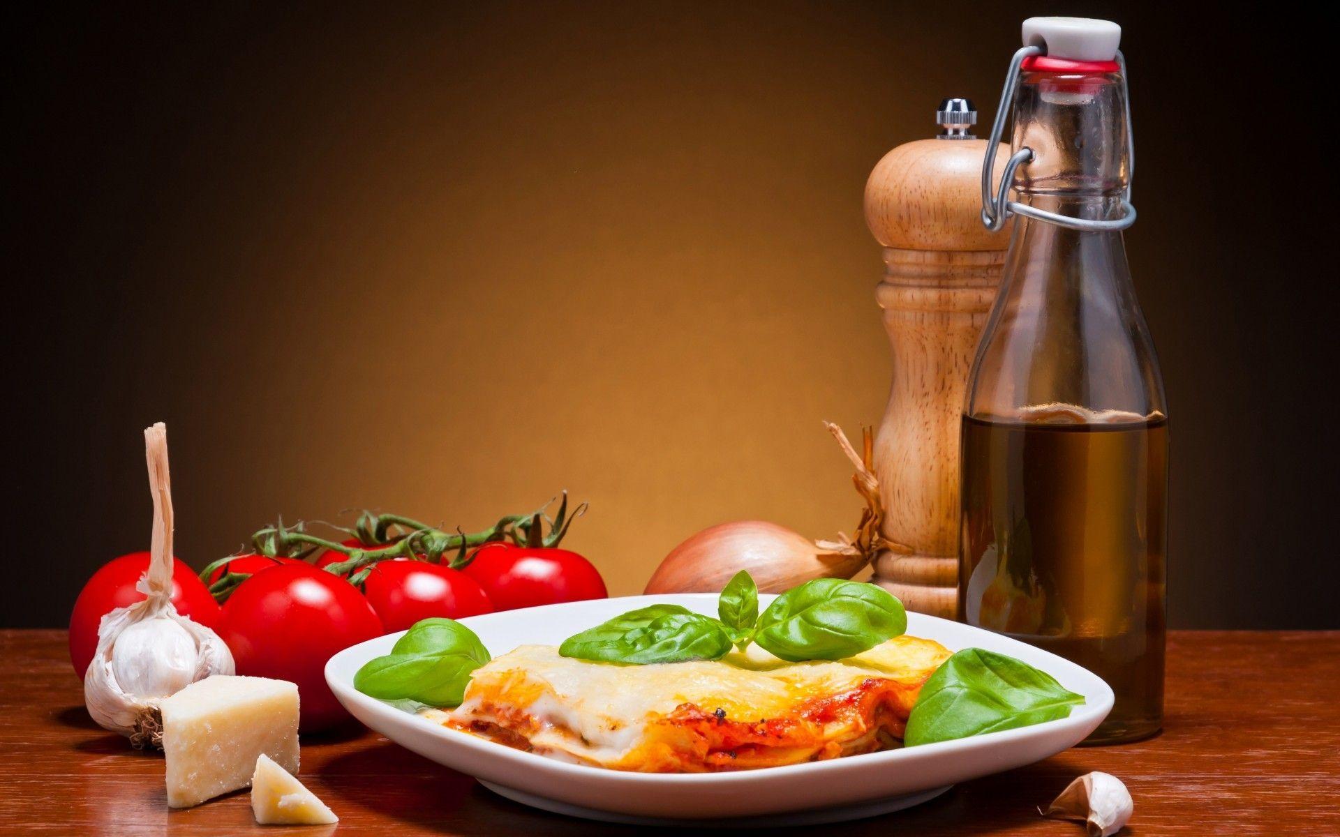 1920x1200 Download 1920x1200 Lasagna, Olive Oil, Tomatoes Wallpaper