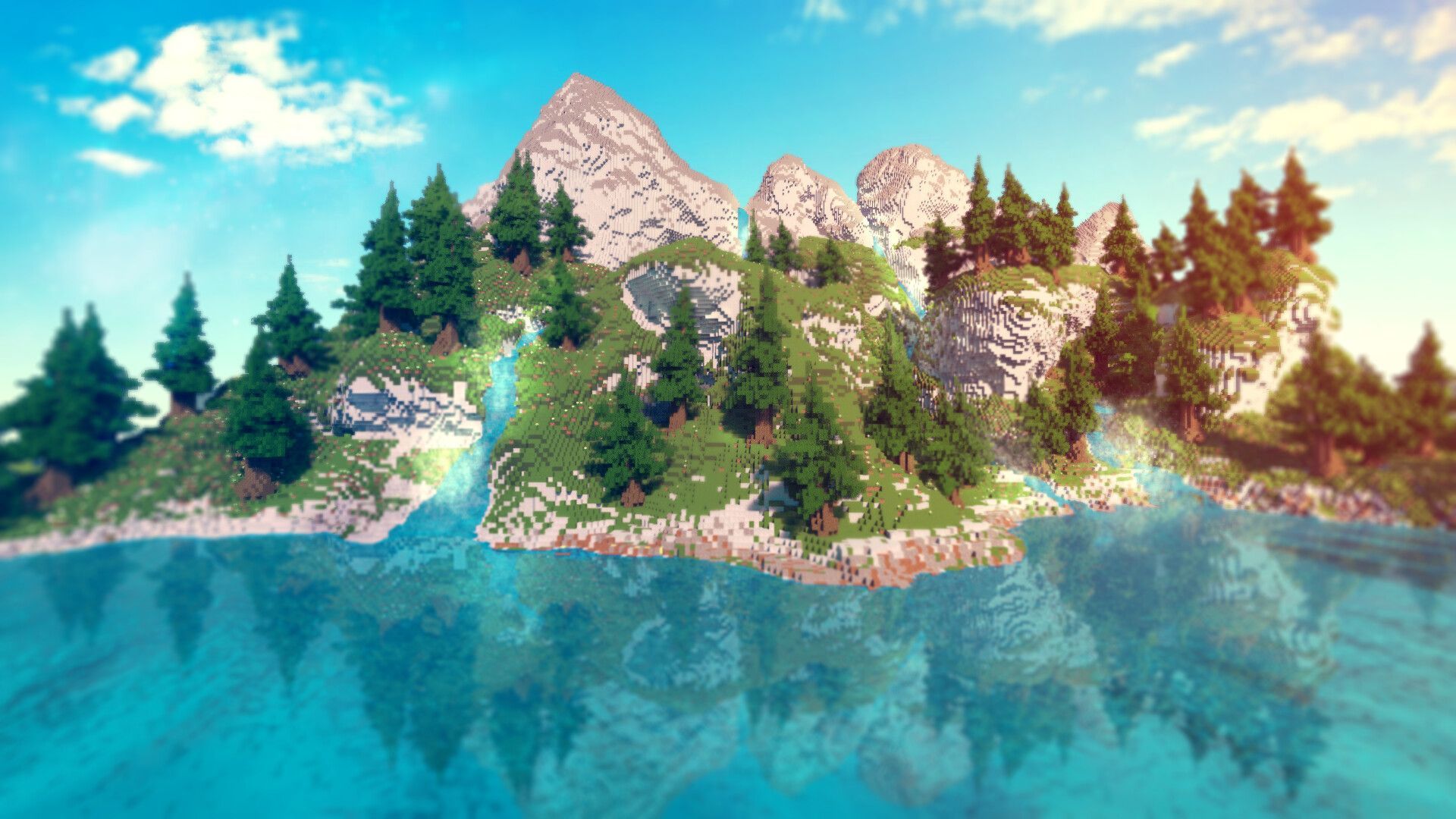 1920x1080 Mountains in Minecraft