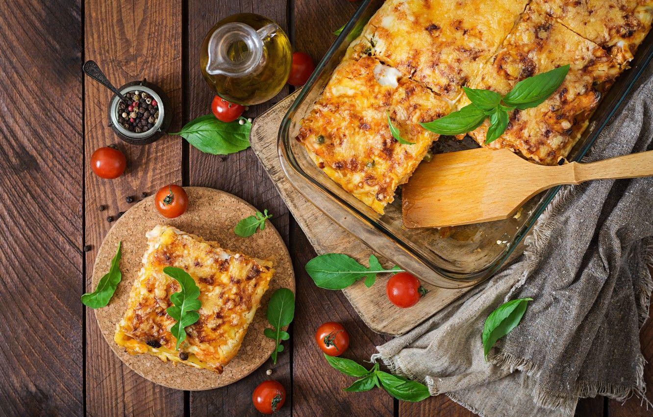 1332x850 Wallpaper cheese, vegetables, pasta, Basil, lasagna image
