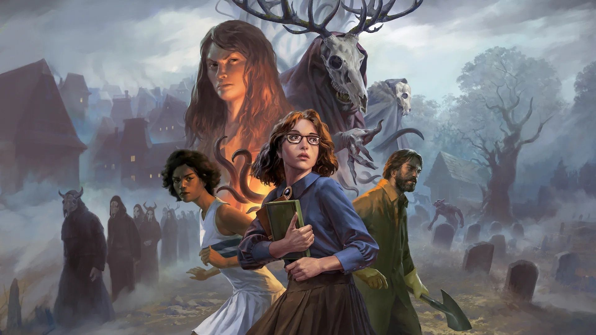 1920x1080 Wallpaper detectives, HP Lovecraft, Call of Cthulhu, Arkham Horror, Hungering Abyss, The Horror of Arkham, Miskatonic University, Arkham Horror The Roleplaying Game for mobile and desktop, section игры, resolution 1920x1080