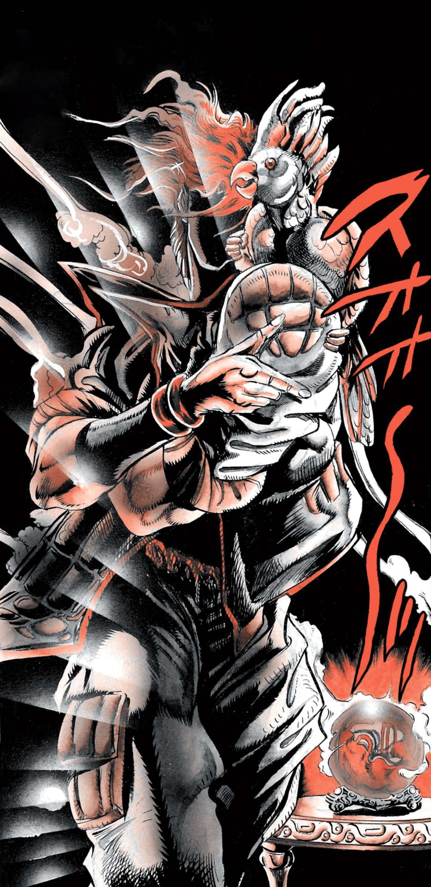1486x3056 Posting a wallpaper a day until stone ocean is animated day 241: shadow DIO and Petshop