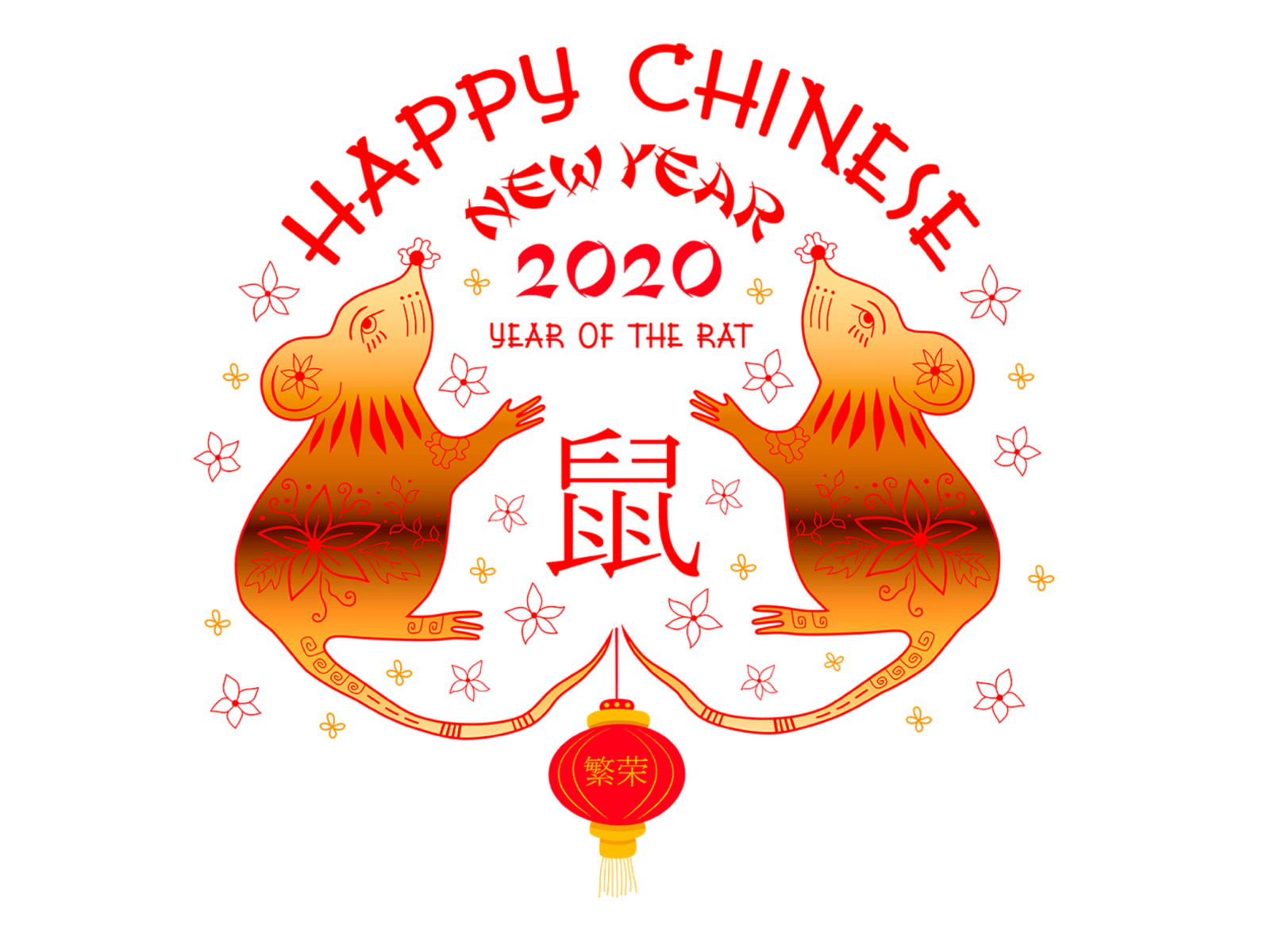 1600x1200 Chinese New Year 2020 Rat Wallpaper