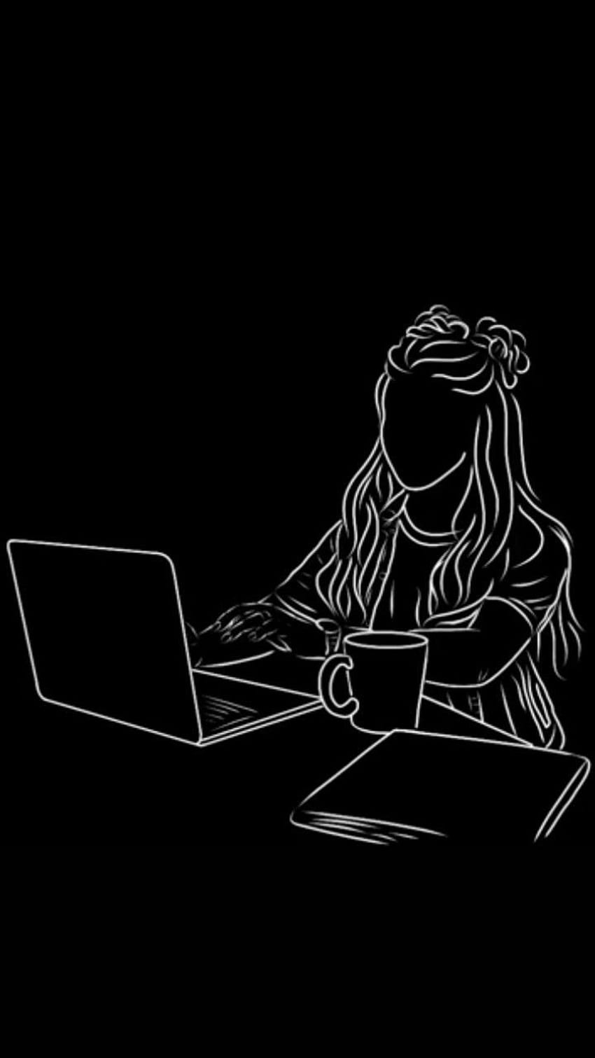 850x1511 Girl study, Netbook, Computadora_personal HD phone wallpaper