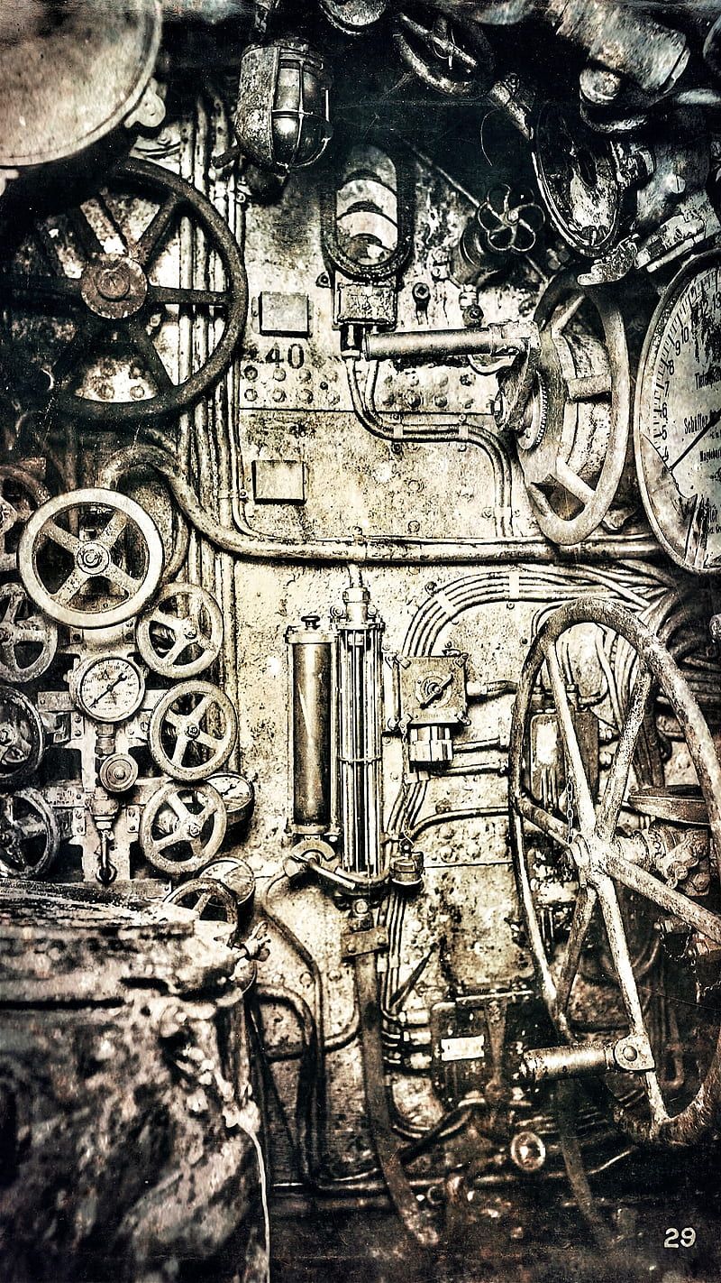 800x1422 Steampunk Boiler Room, boiler room, dials, gauges, grunge, industrial, metal, HD phone wallpaper