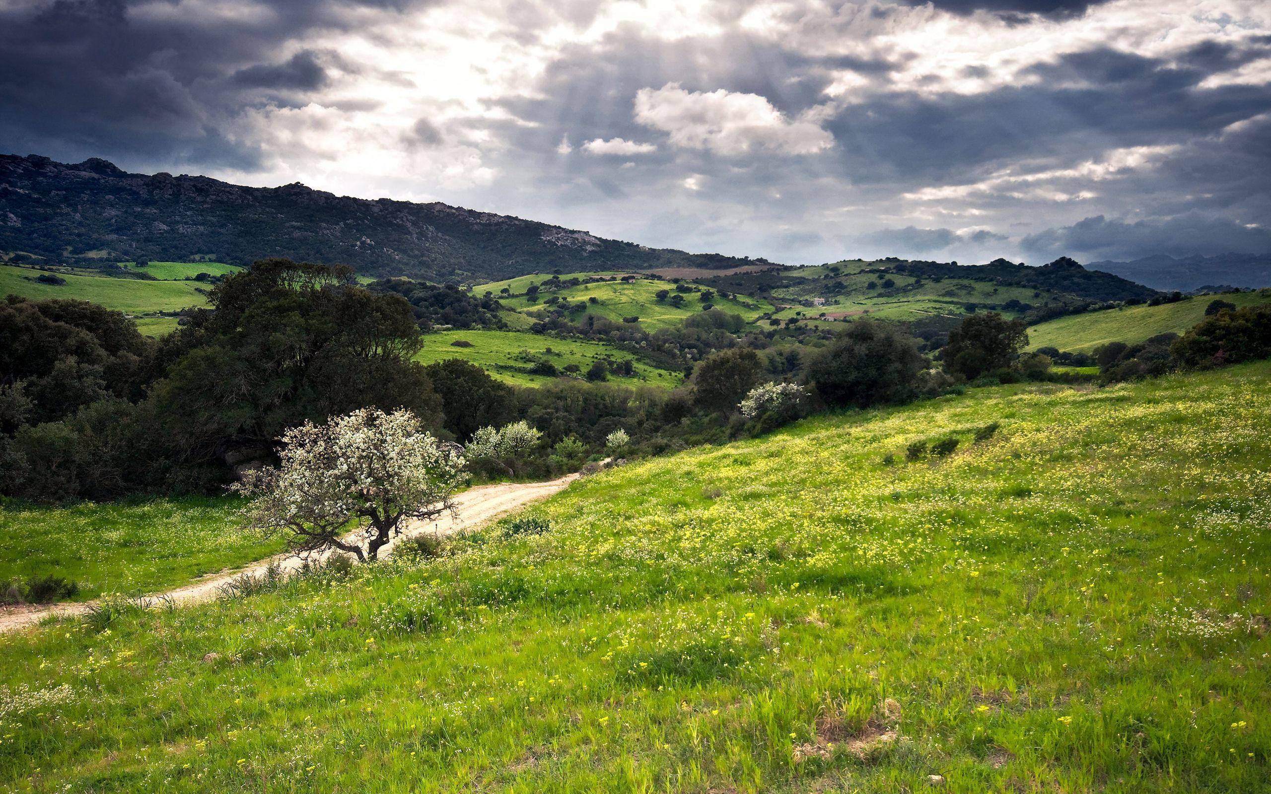 2560x1600 hills, greens, Sardinia, Italy wallpaper desktop