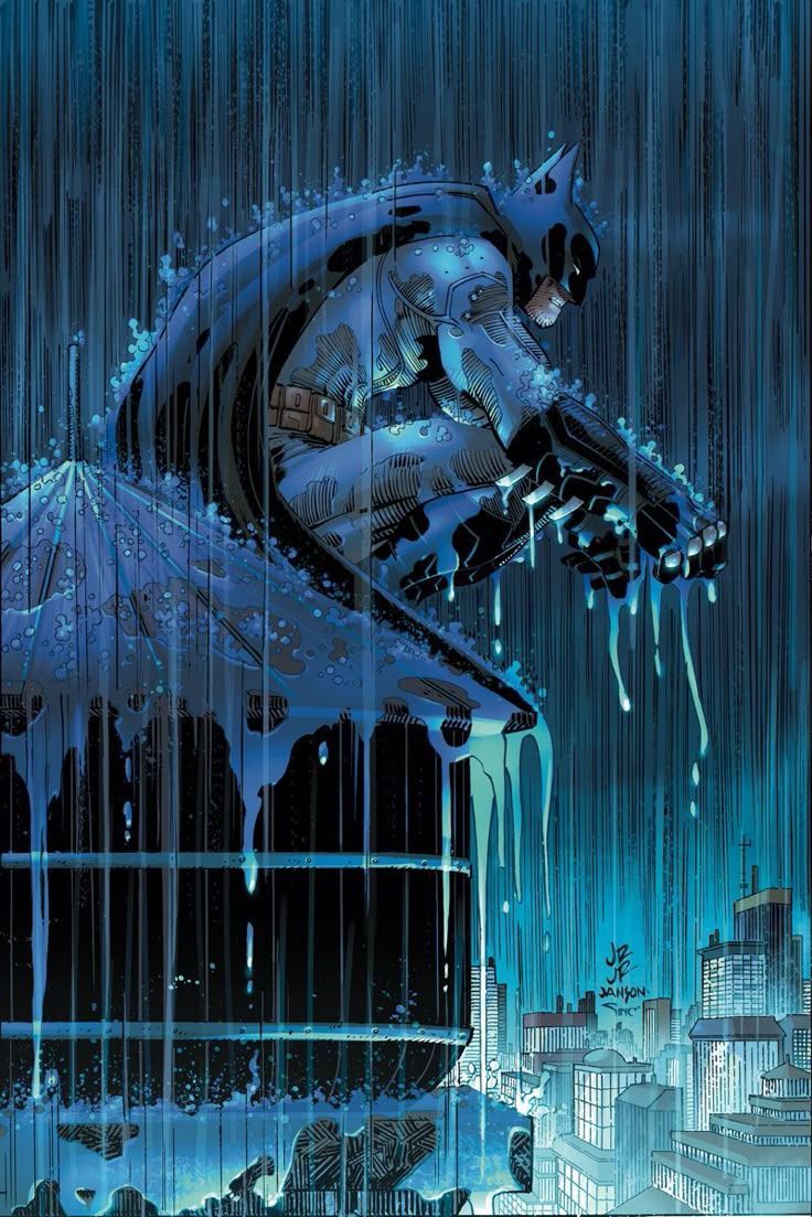 736x1103 Batman in the rain. Batman comic art, Romita, Batman comics