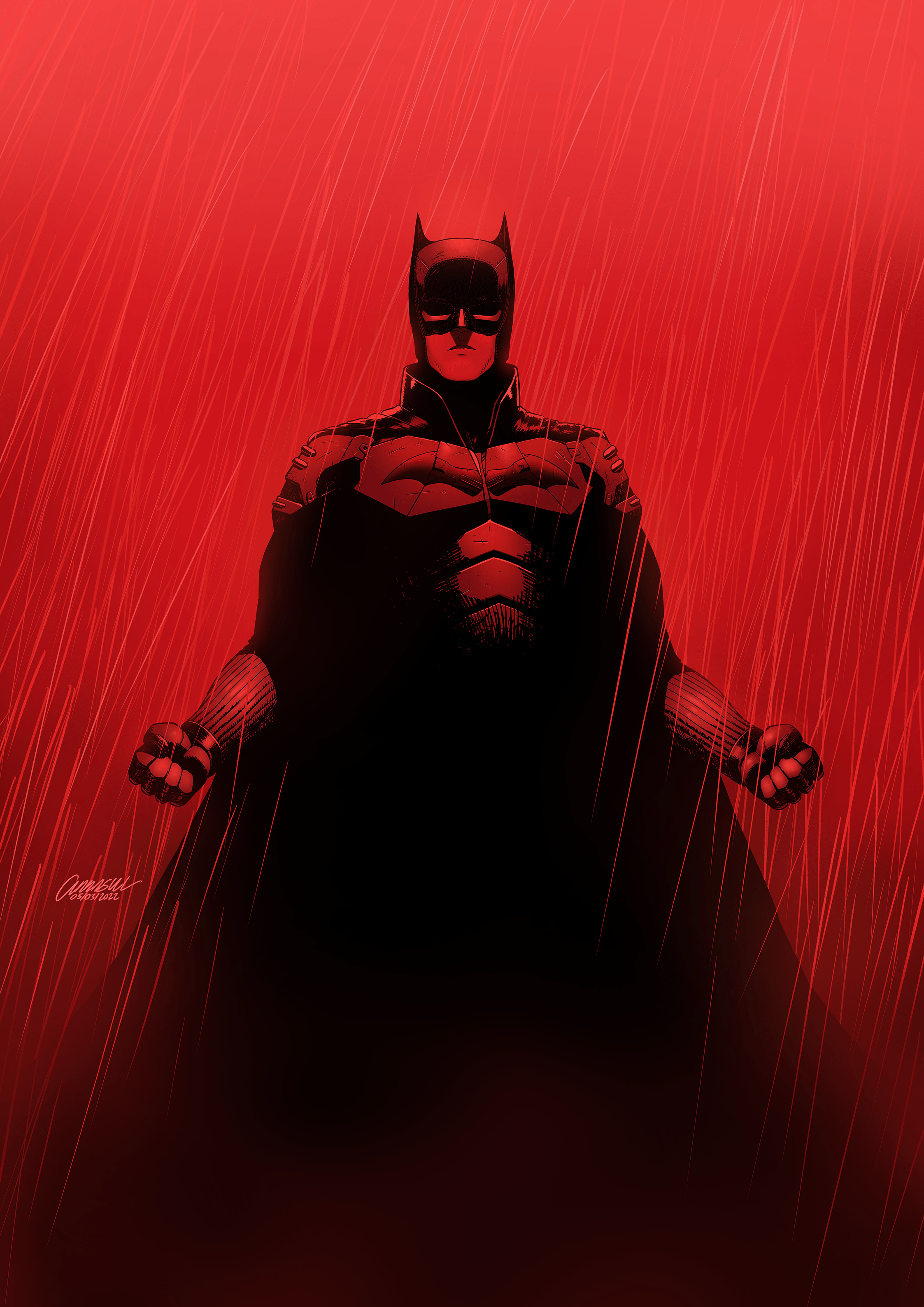 2245x3175 Fan Art Batman in the Rain (by me)