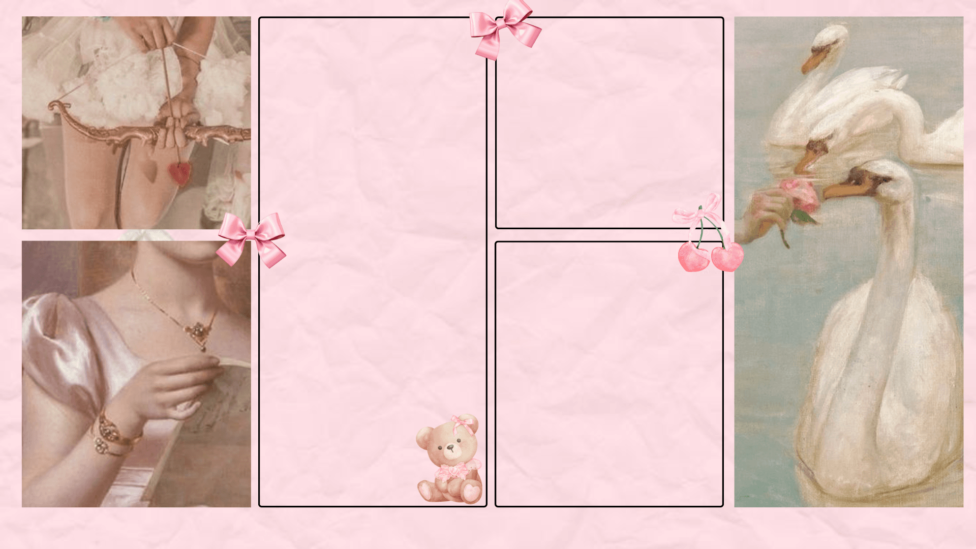 1920x1080 Pink Vintage Coquette Desktop Wallpaper