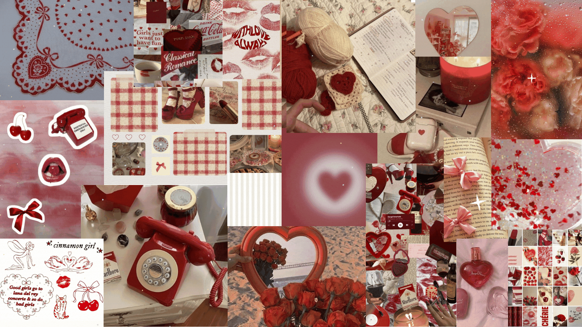 1920x1080 Red Coquette V Day Wallpaper Desktop