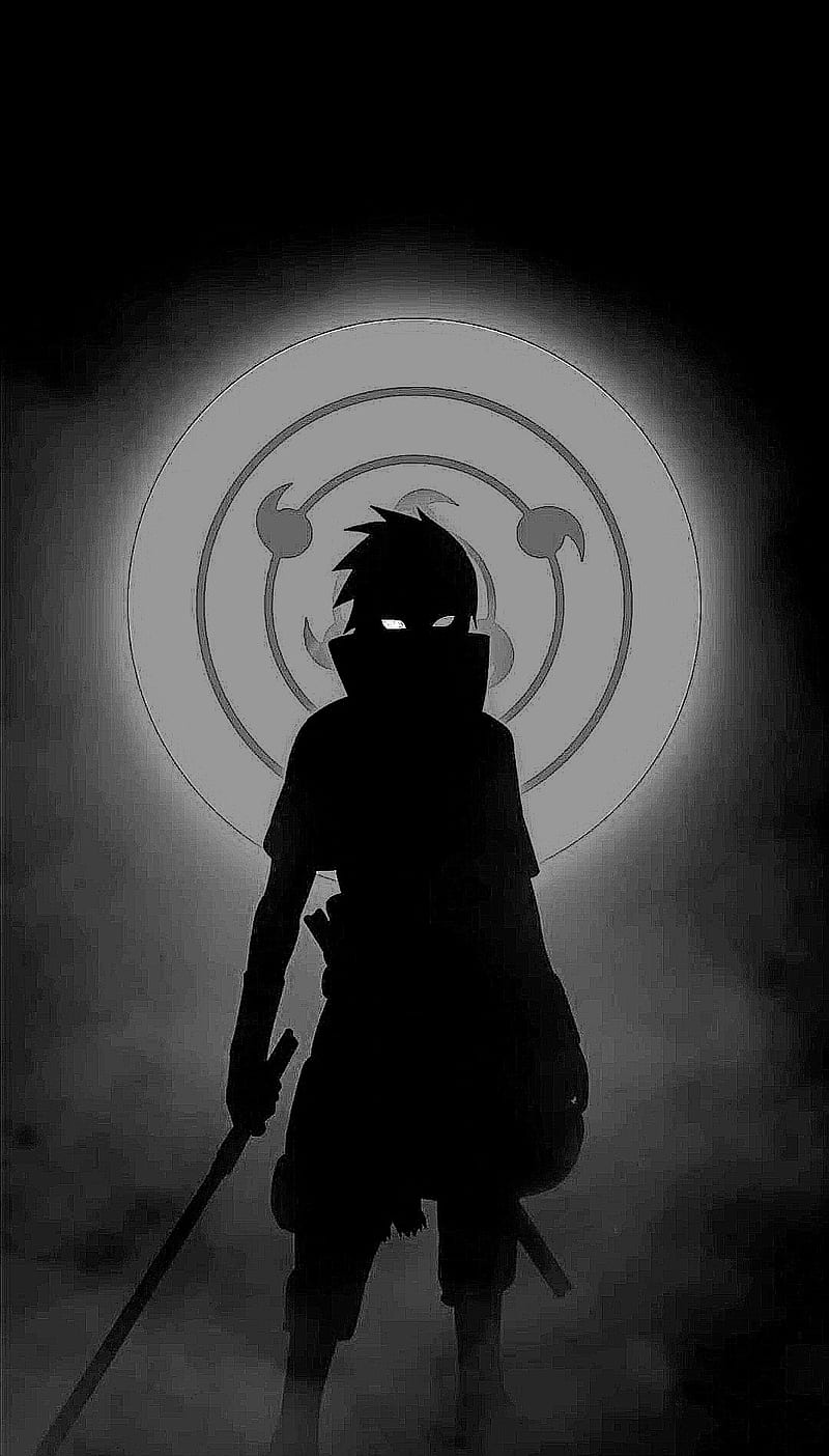 800x1404 Sasuke Night, Black White Anime, Feer1k, HD Phone Wallpaper