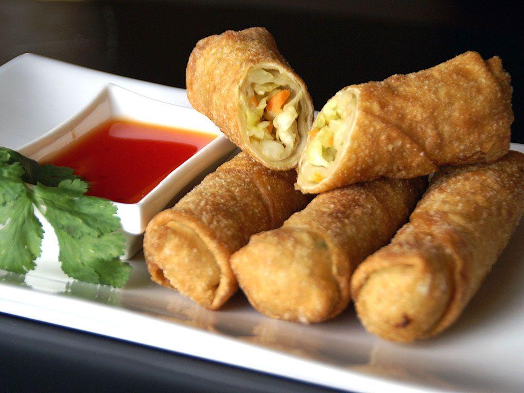 1024x768 egg rolls Food Photo