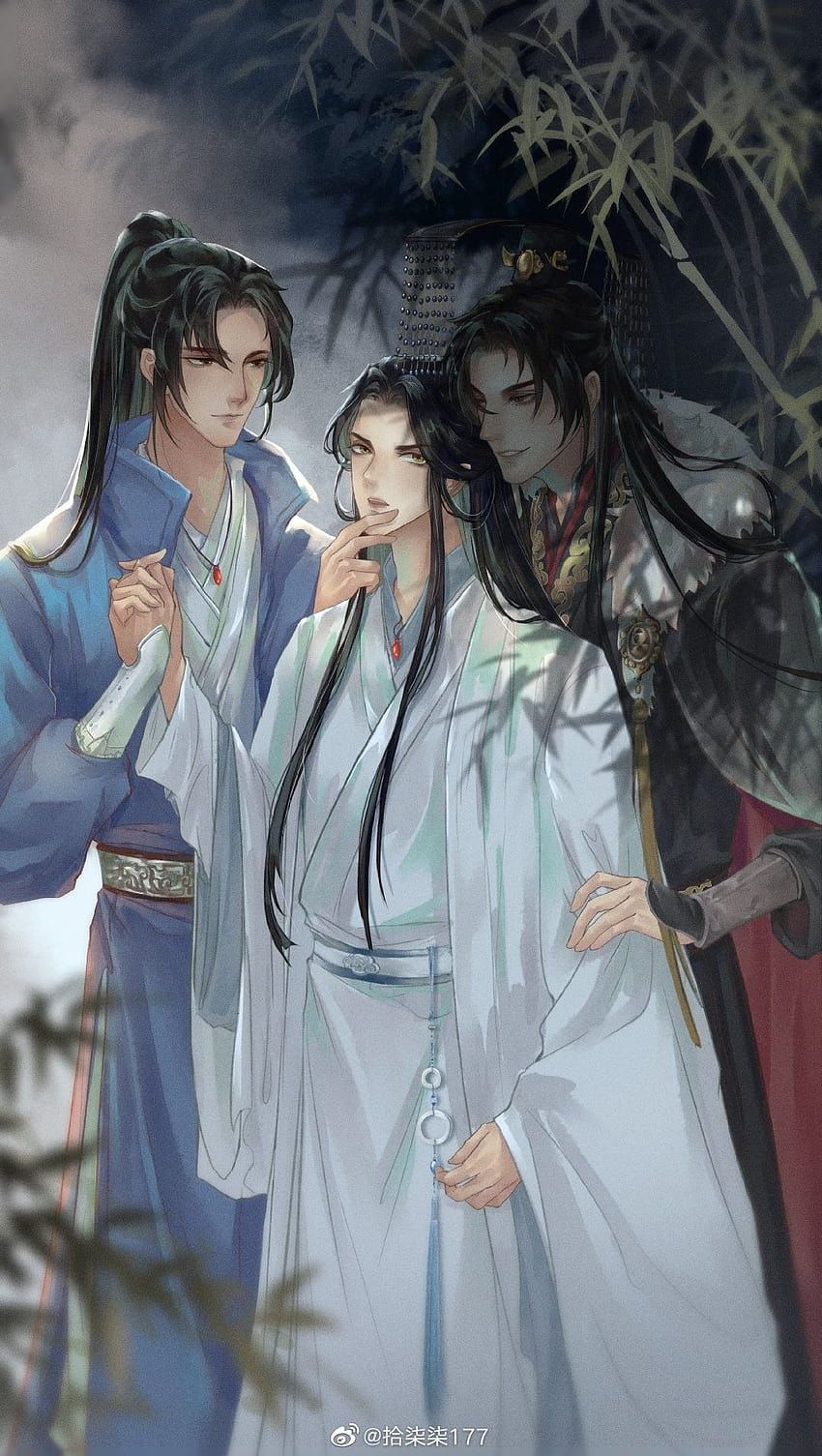 850x1505 2ha ; erha ; husky and his white cat shizun HD phone wallpaper